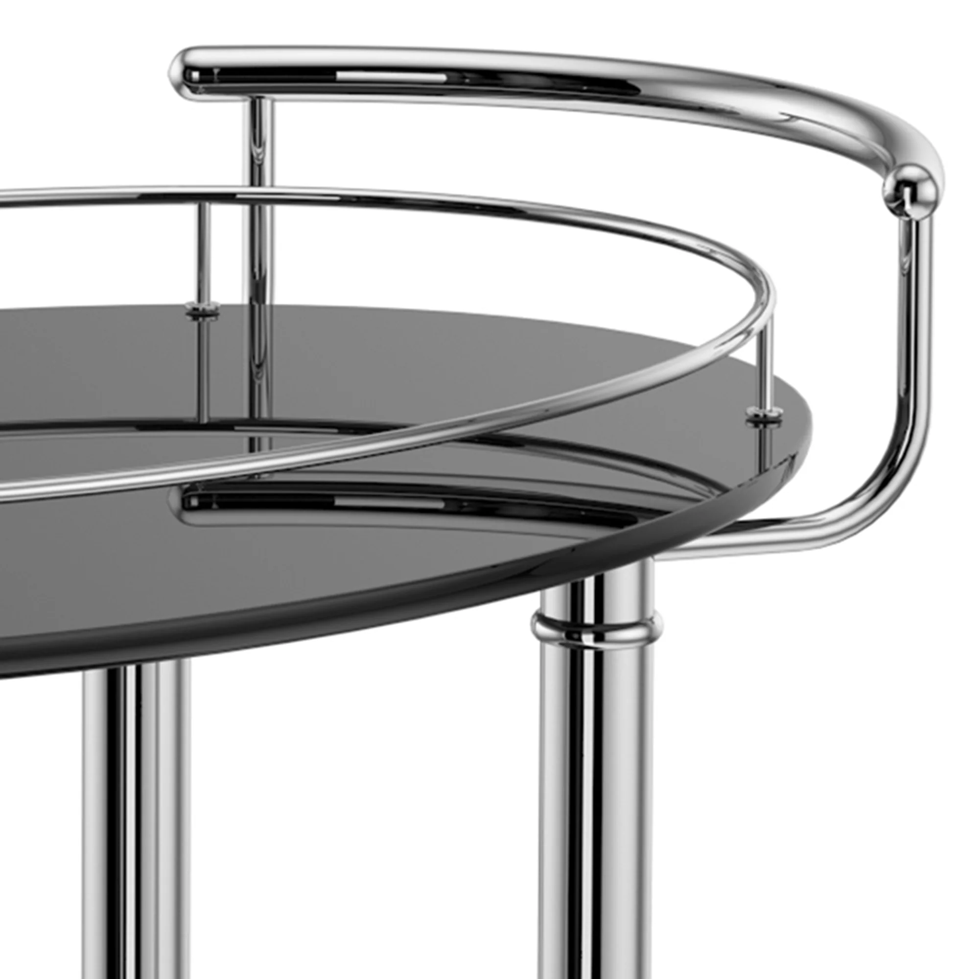Worldwide Home Furnishings Inka-2-Tier Bar Cart-Black 2-Tier Bar Cart 556-094BK - Image 7