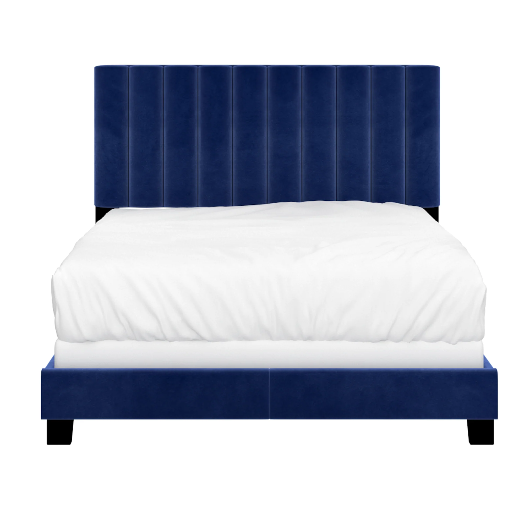 Worldwide Home Furnishings Jedd-54'' Bed-Blue Velvet 54" Double Bed, Velvet 101-297D-NAV - Image 3