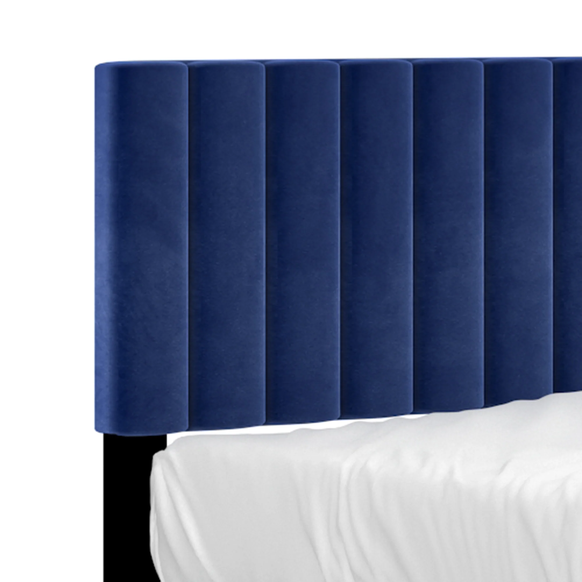 Worldwide Home Furnishings Jedd-54'' Bed-Blue Velvet 54" Double Bed, Velvet 101-297D-NAV - Image 5
