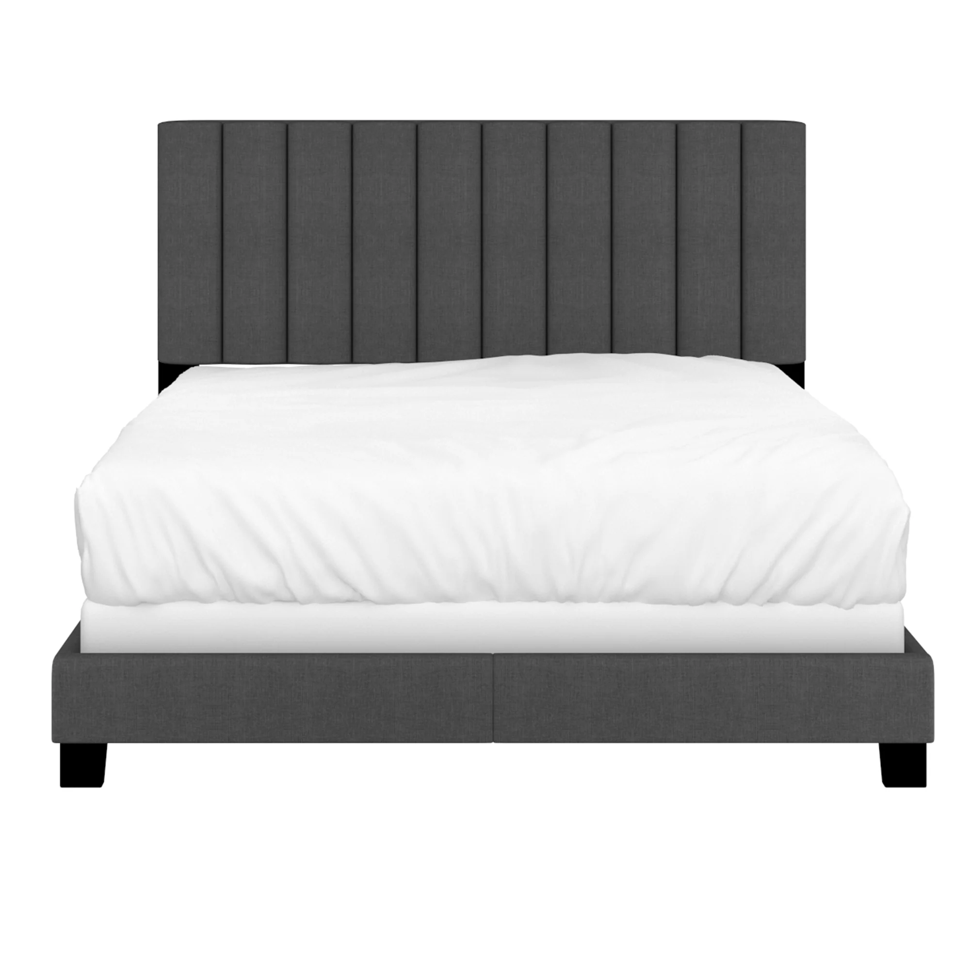 Worldwide Home Furnishings Jedd-60'' Bed-Charcoal Fabric 60" Queen Bed, Fabric 101-297Q-CHL - Image 3