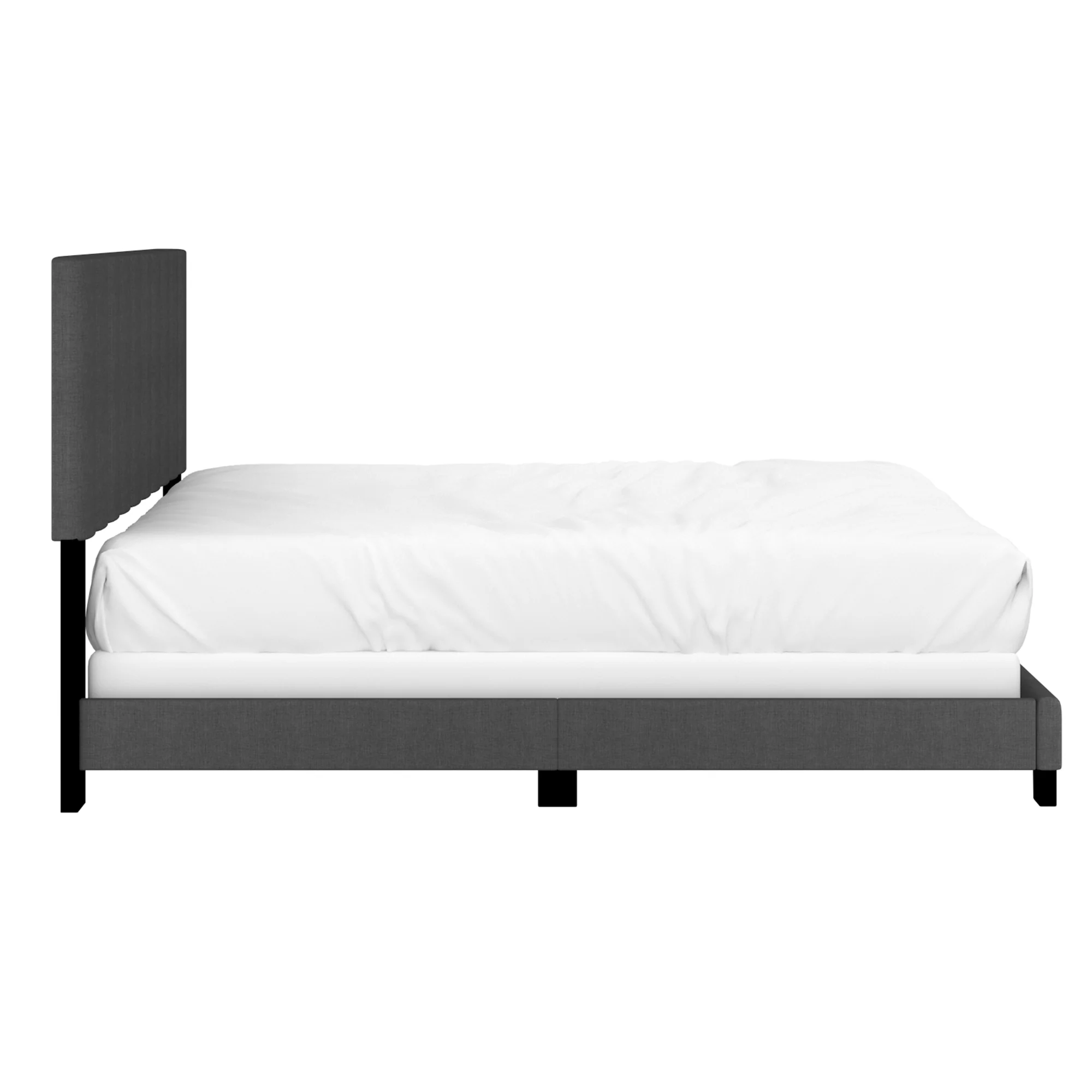 Worldwide Home Furnishings Jedd-60'' Bed-Charcoal Fabric 60" Queen Bed, Fabric 101-297Q-CHL - Image 4
