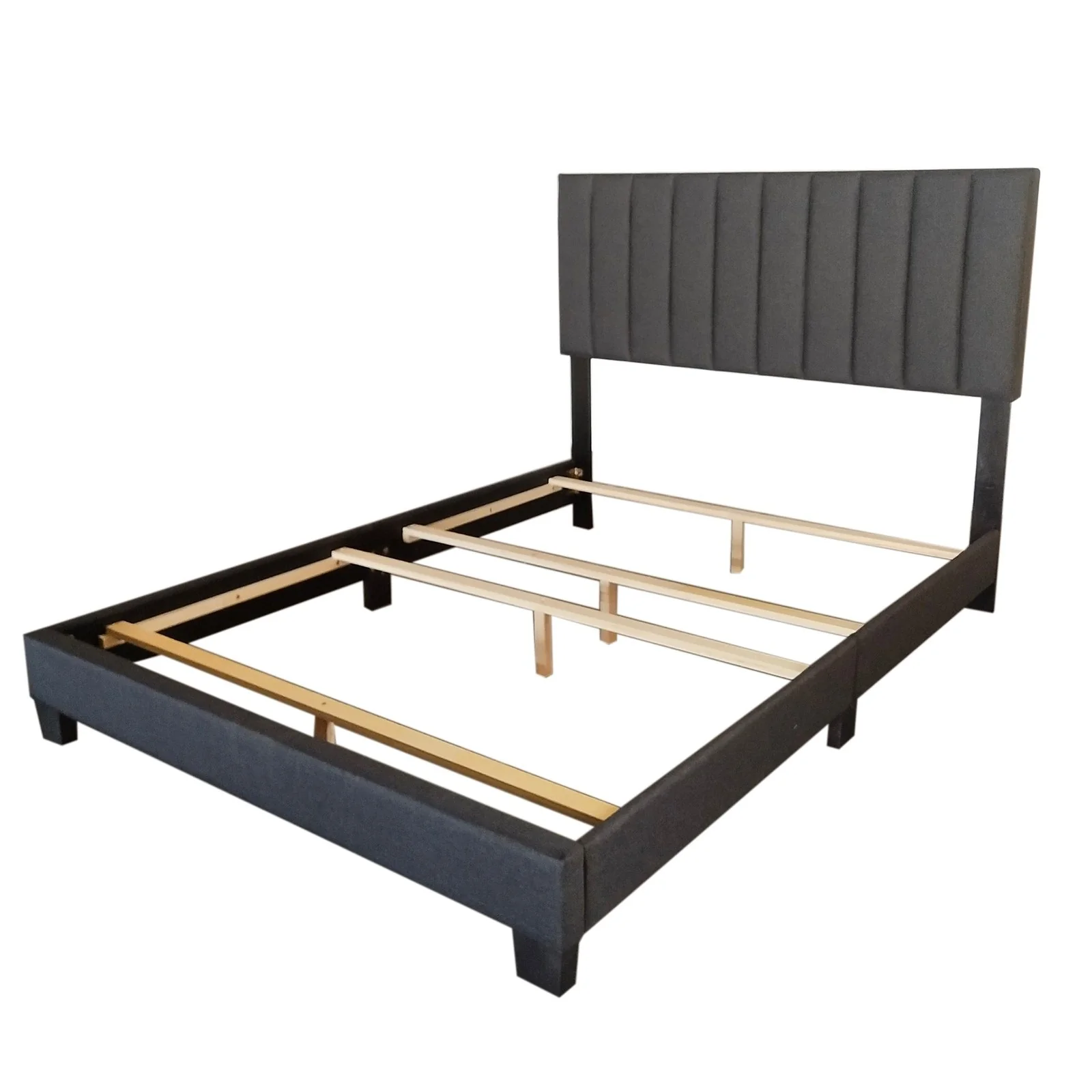 Worldwide Home Furnishings Jedd-60'' Bed-Charcoal Fabric 60" Queen Bed, Fabric 101-297Q-CHL - Image 6
