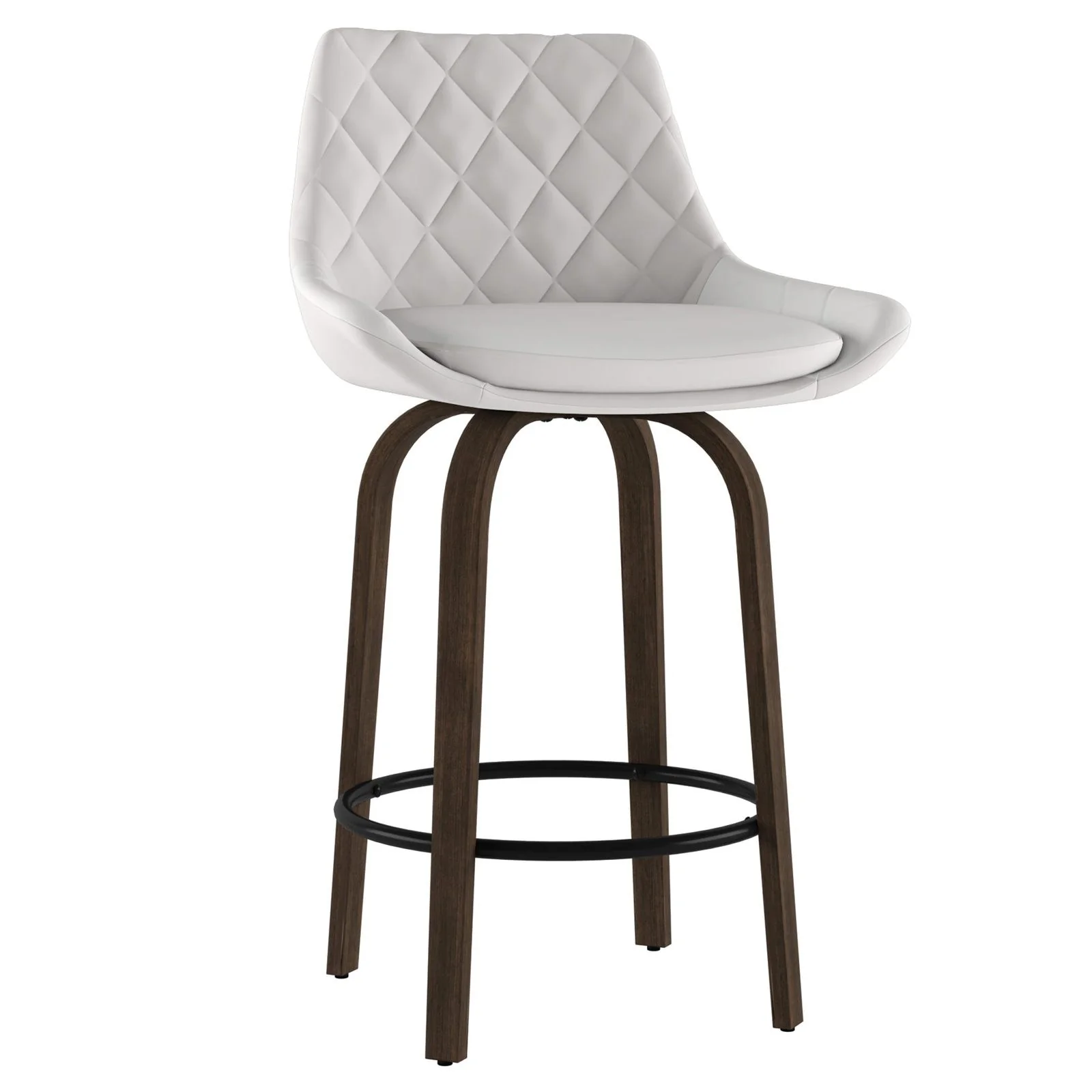 Worldwide Home Furnishings Kenzo-26'' Counter Stool Pu-White 26" Stool W/Swivel, Pu, Set Of 2 203-544WT - Image 3