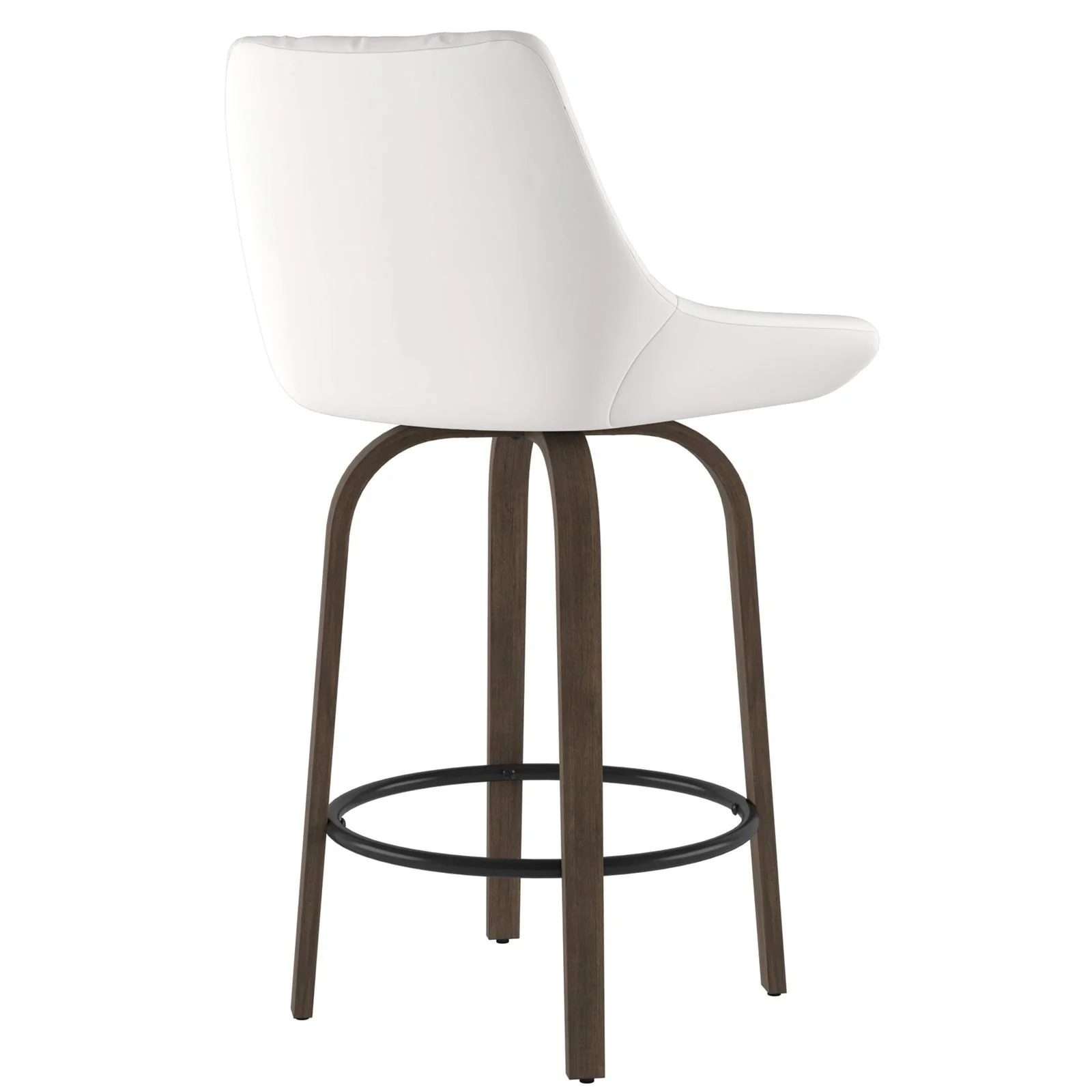 Worldwide Home Furnishings Kenzo-26'' Counter Stool Pu-White 26" Stool W/Swivel, Pu, Set Of 2 203-544WT - Image 4
