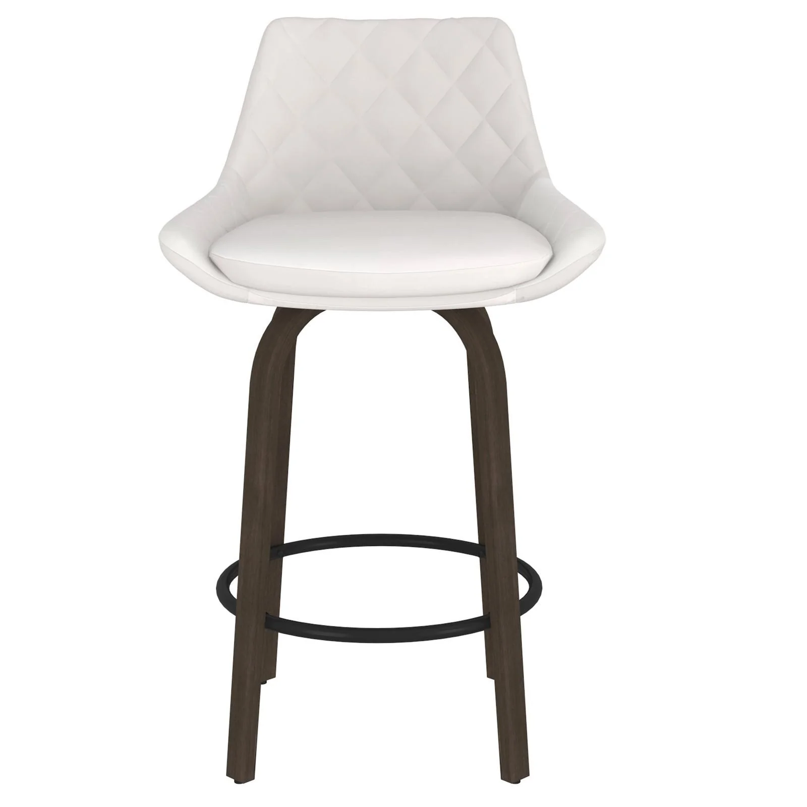 Worldwide Home Furnishings Kenzo-26'' Counter Stool Pu-White 26" Stool W/Swivel, Pu, Set Of 2 203-544WT - Image 5
