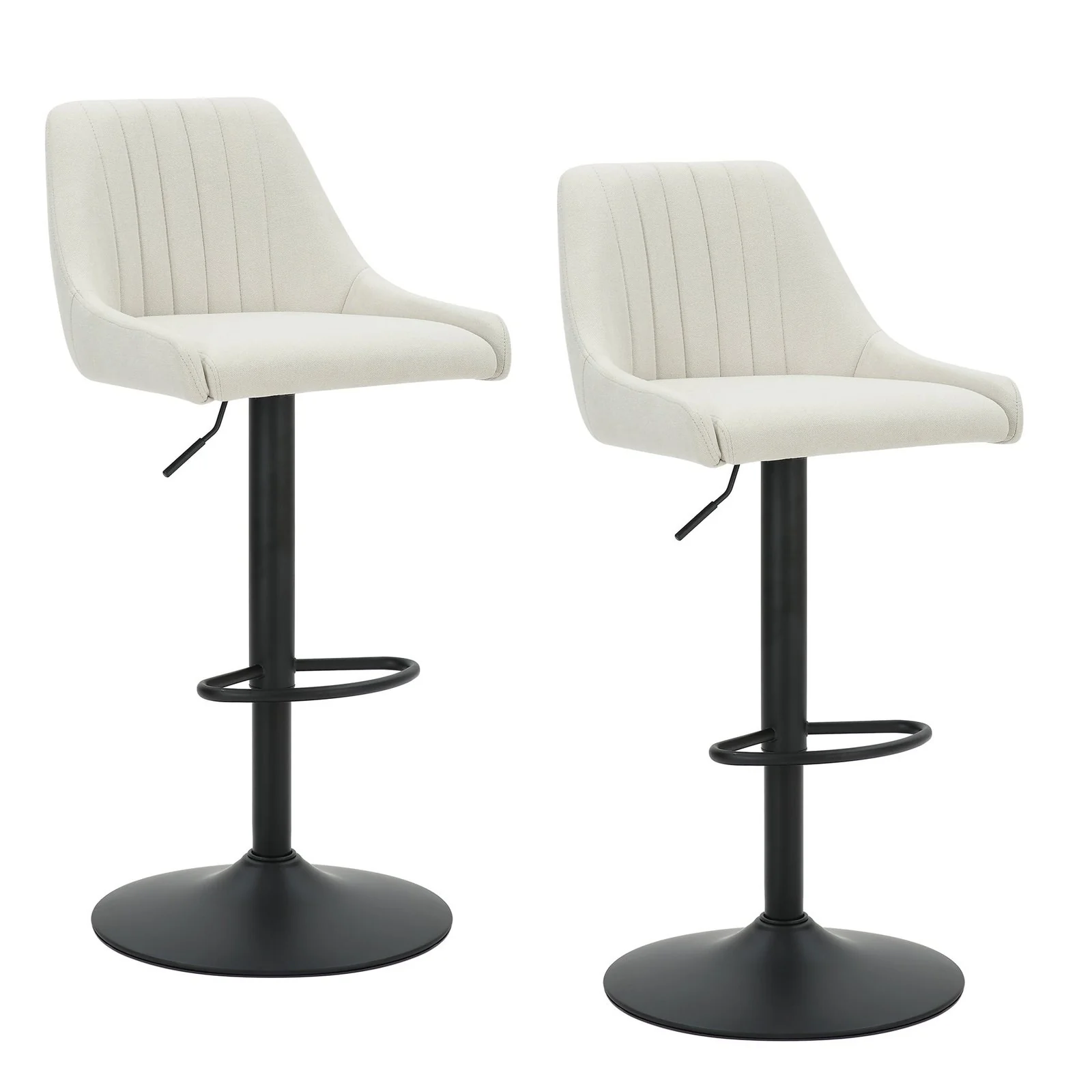 Worldwide Home Furnishings Kron-Air Lift Stool-Beige Fabric Air-Lift Stool, Fabric, Set Of 2 203-574BG - Image 2