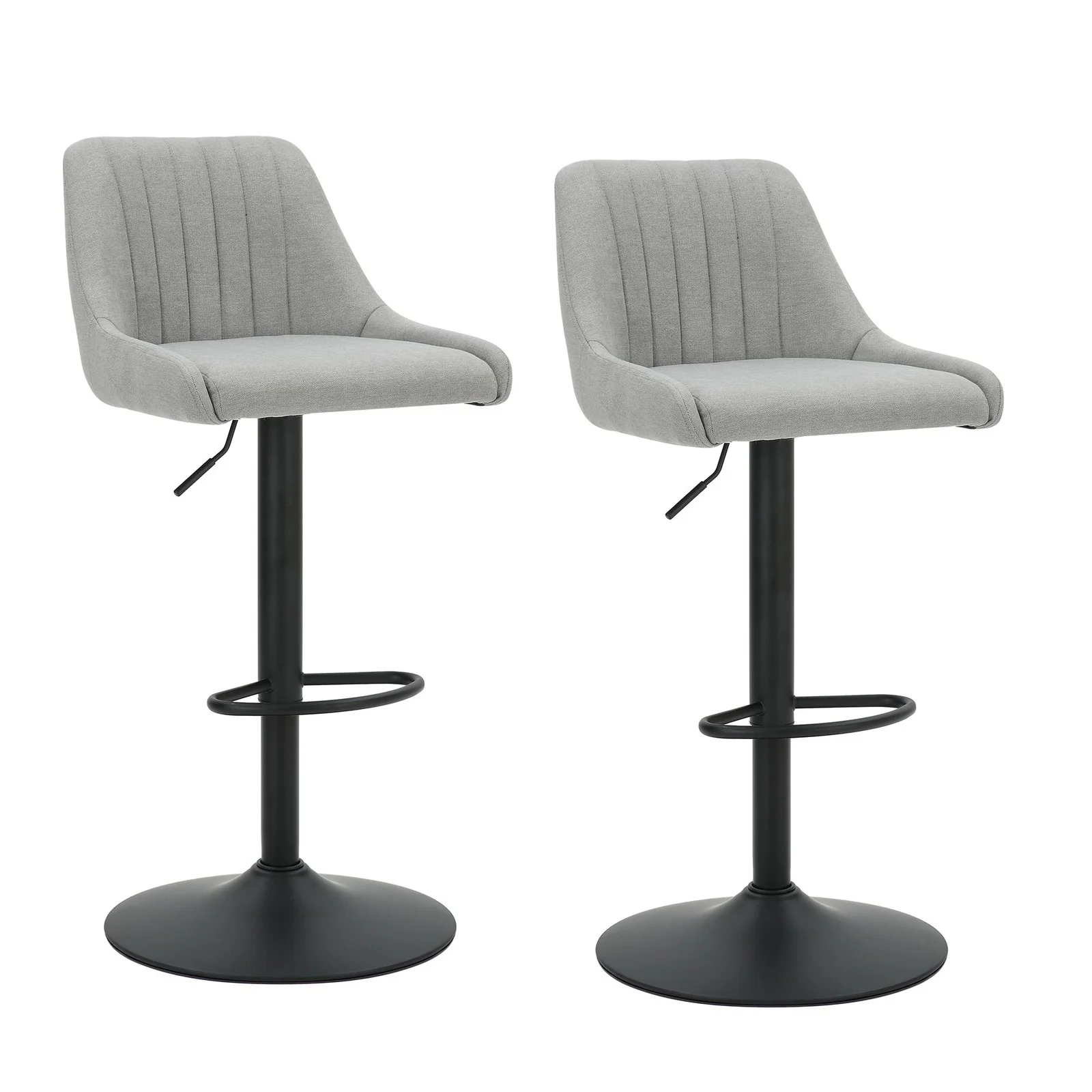 Worldwide Home Furnishings Kron-Air Lift Stool-Grey Fabric Air-Lift Stool, Fabric, Set Of 2 203-574GY - Image 2