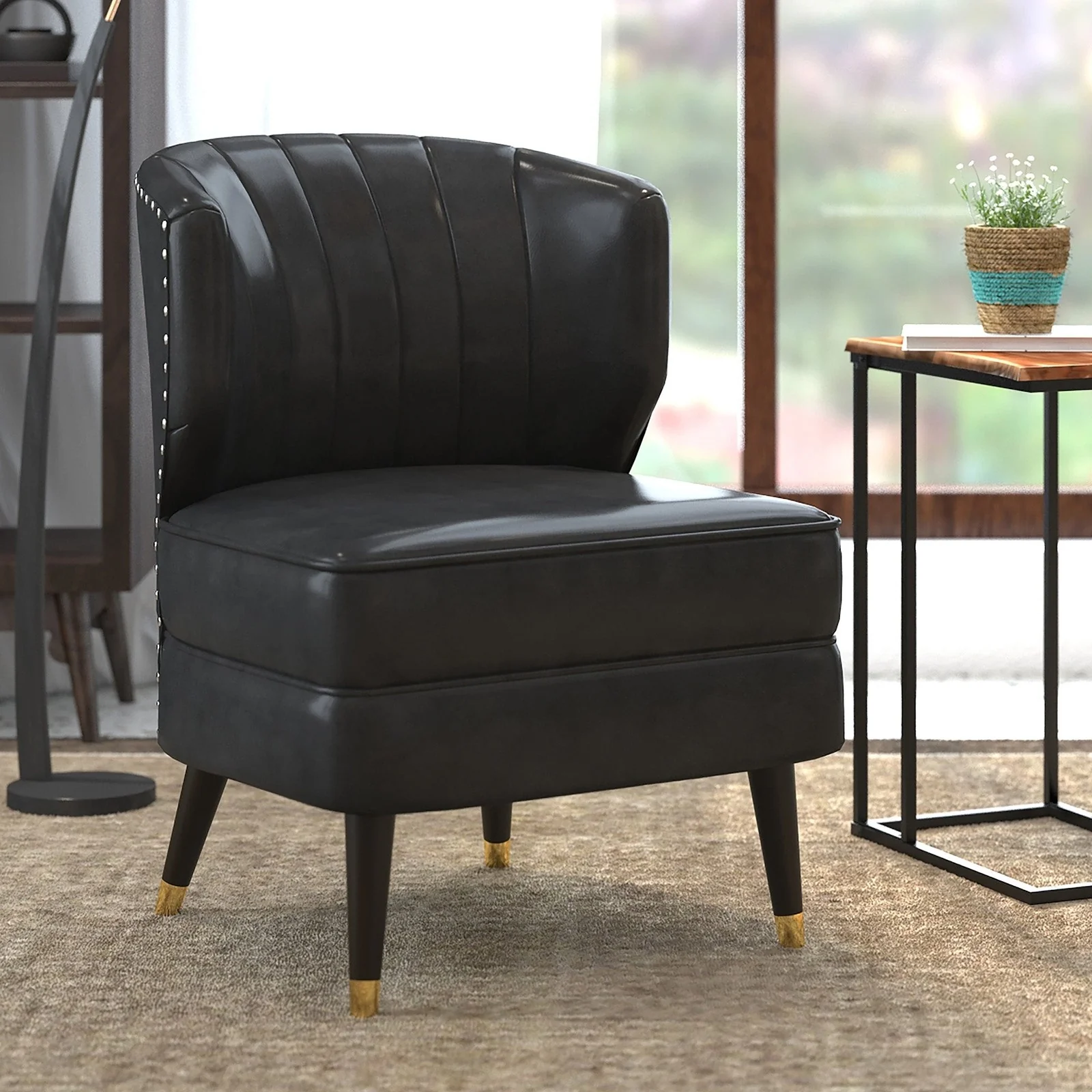 Worldwide Home Furnishings Kyrie-Accent Chair-Grey Accent Chair 403-587GY