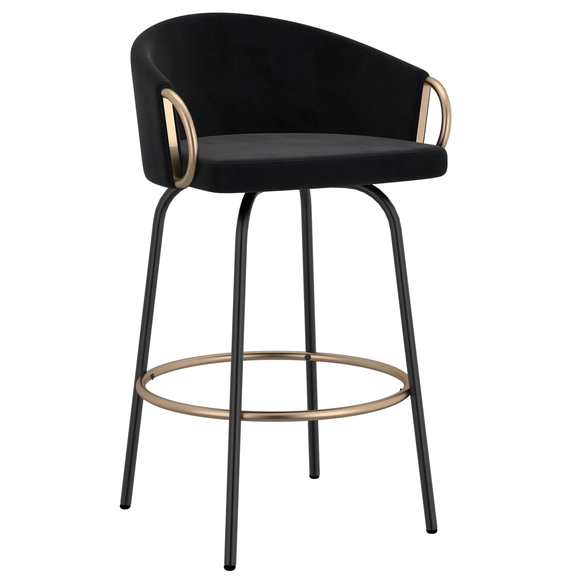 Worldwide Home Furnishings Lavo-26'' Counter Stool-Black 26" Counter Stool W/Swivel, Set Of 2 203-560BLK - Image 3