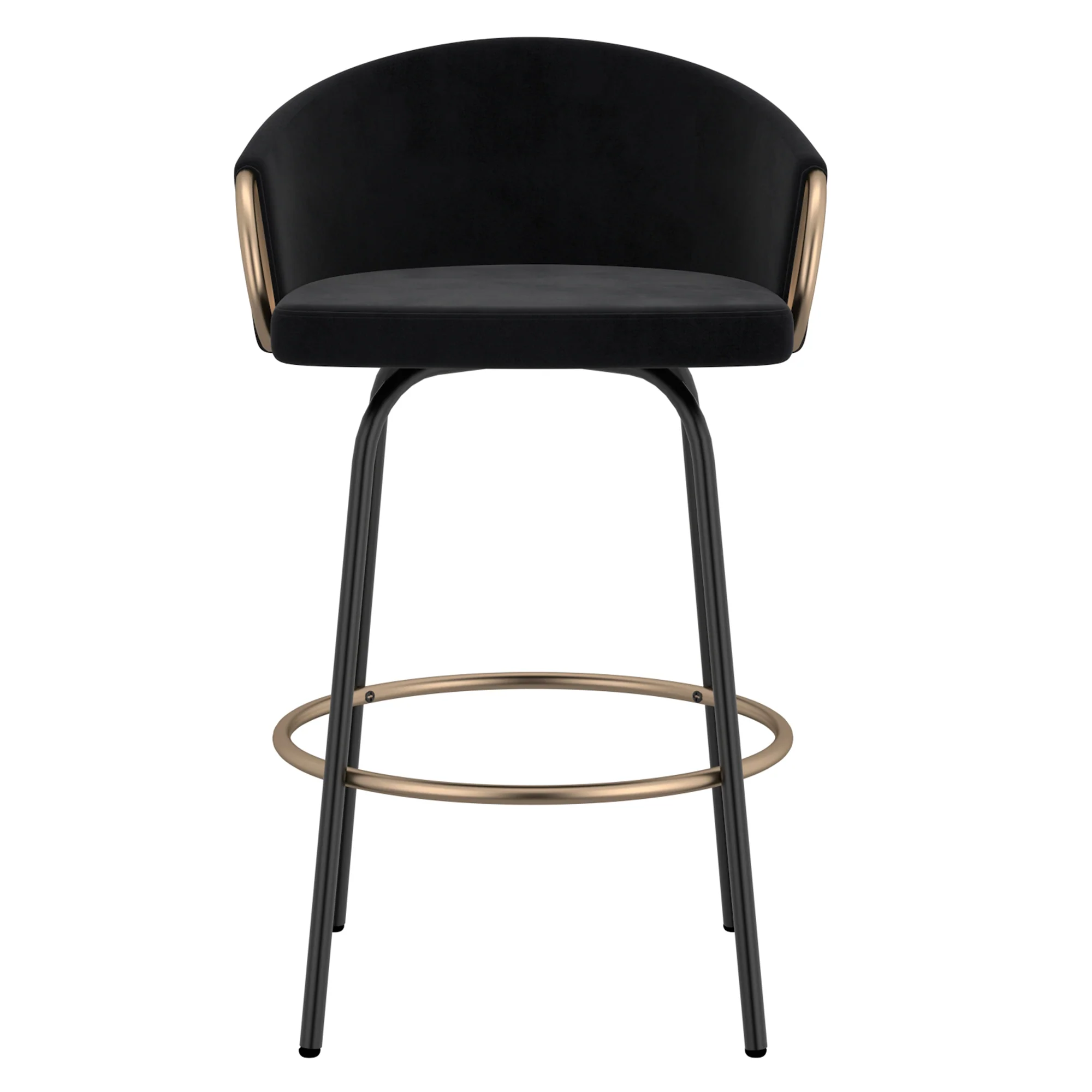 Worldwide Home Furnishings Lavo-26'' Counter Stool-Black 26" Counter Stool W/Swivel, Set Of 2 203-560BLK - Image 5