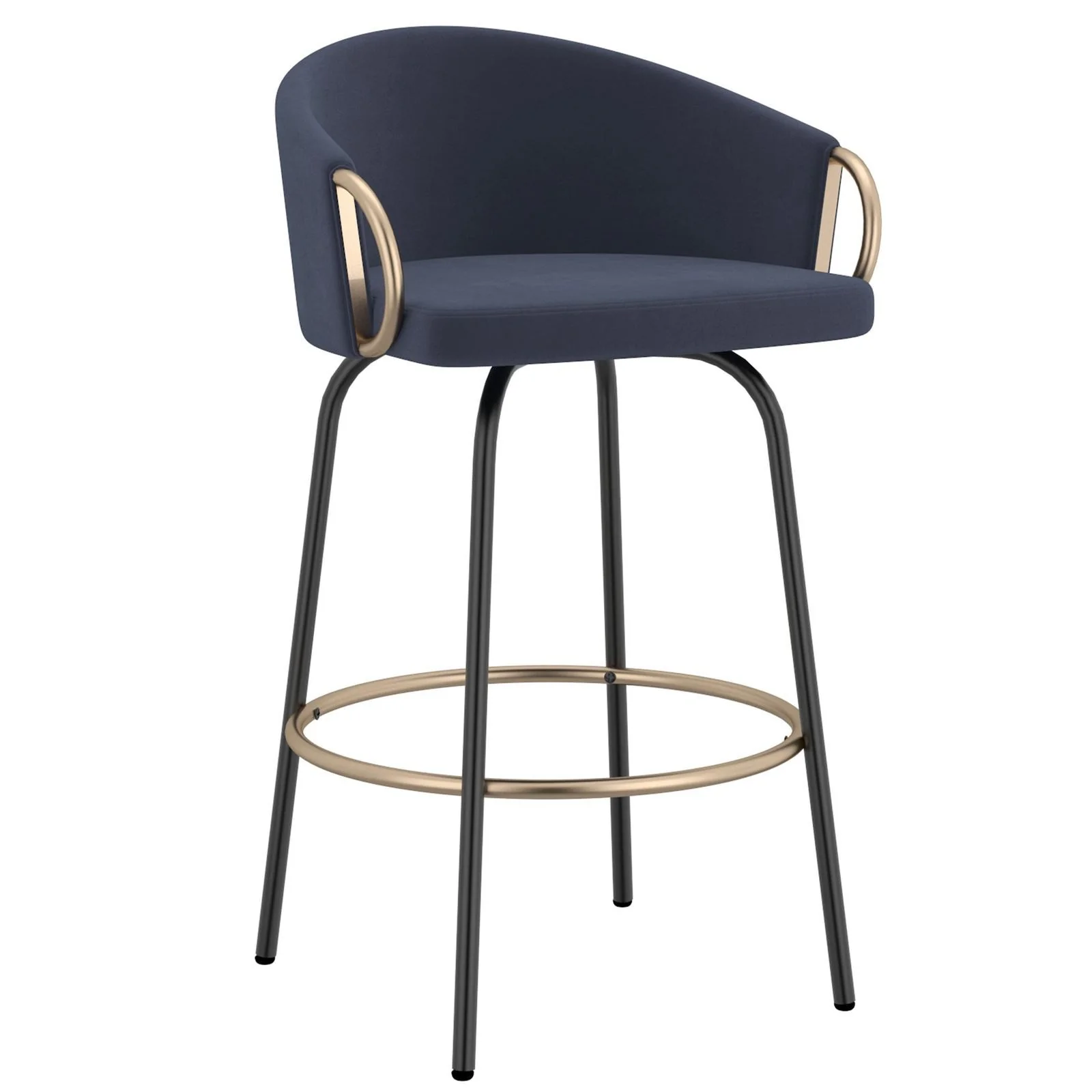 Worldwide Home Furnishings Lavo-26'' Counter Stool-Blue 26" Counter Stool W/Swivel, Set Of 2 203-560BLU - Image 3