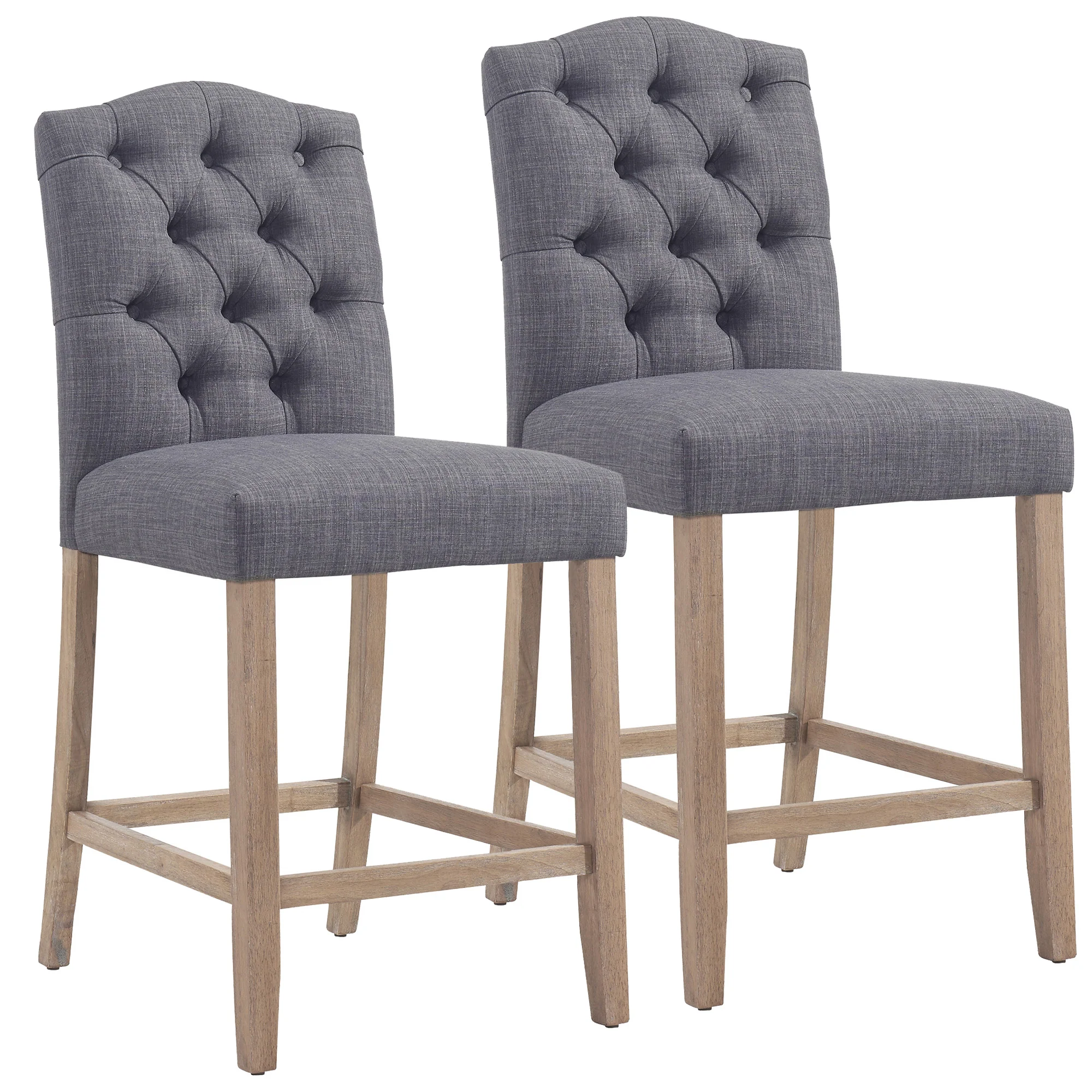 Worldwide Home Furnishings Lucian-26" Counter Stool-Grey 26" Counter Stool, Set Of 2 203-157GY - Image 2