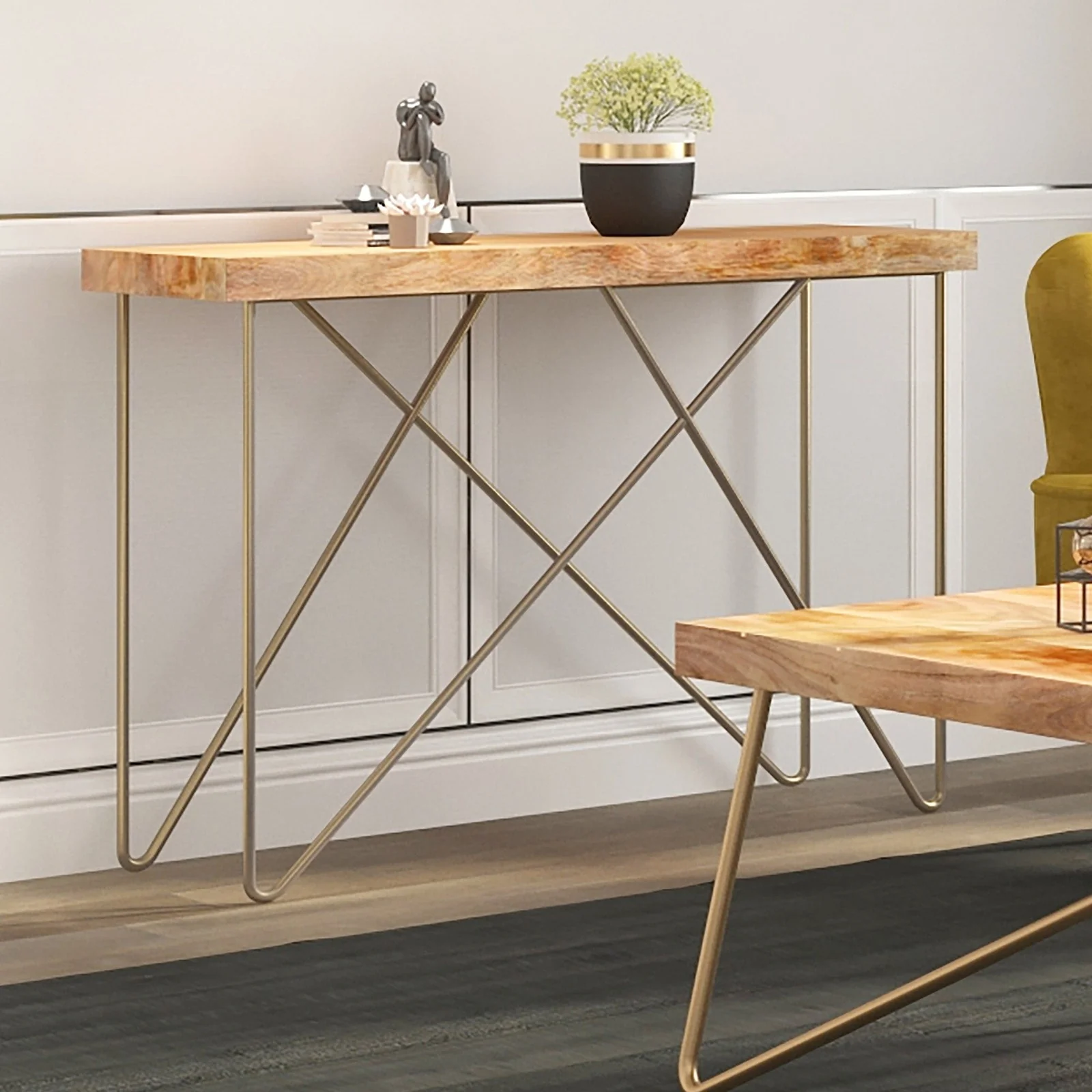 Worldwide Home Furnishings Madox-Console Table-Natural Console Table 502-527NT