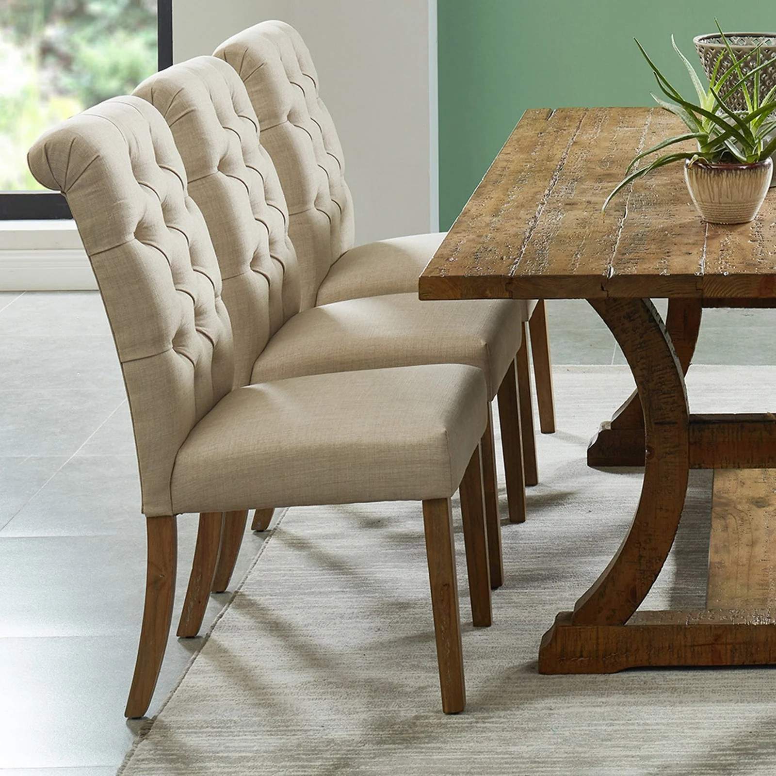 Worldwide Home Furnishings Melia-Side Chair-Beige Side Chair, Set Of 2 202-968BG - Image 2