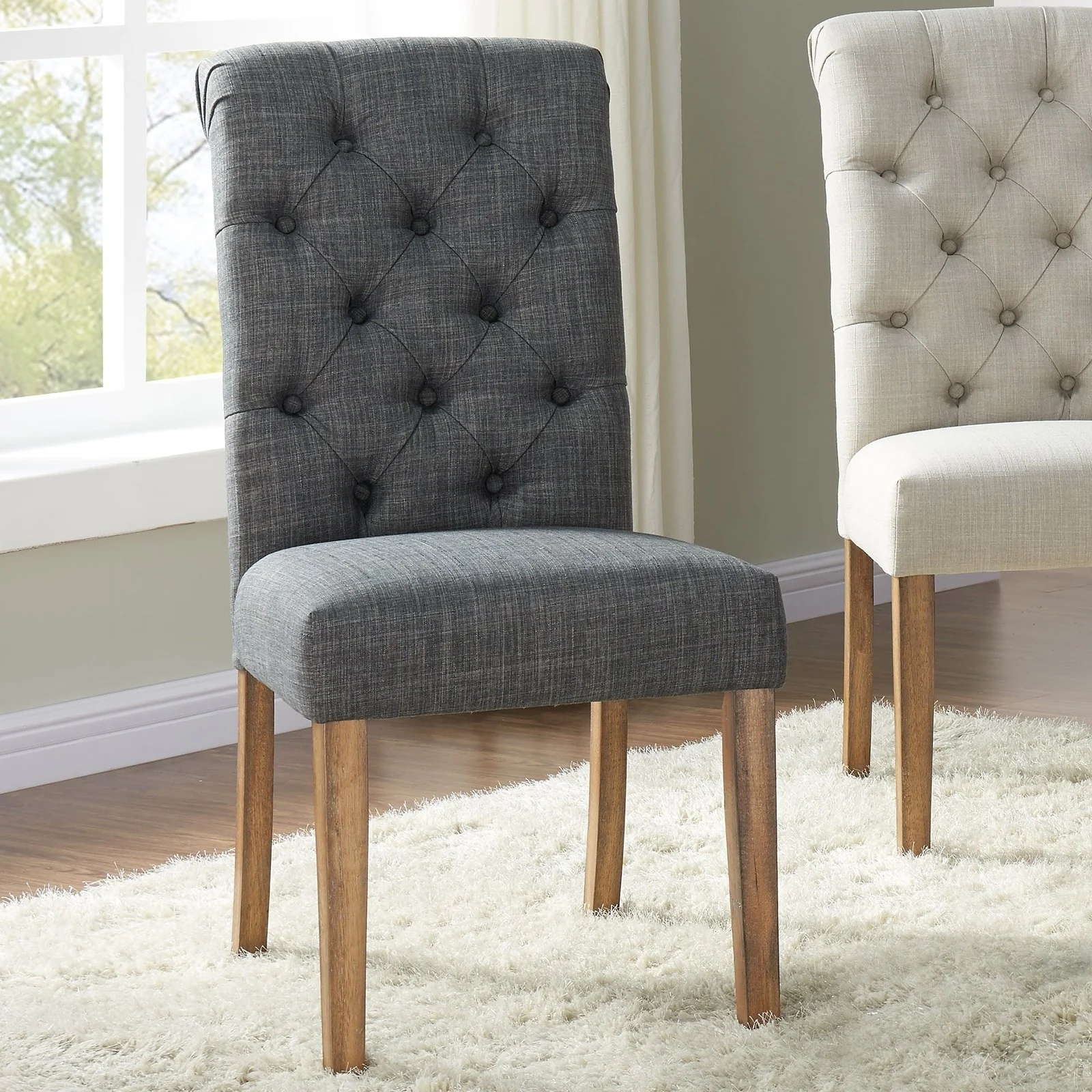 Worldwide Home Furnishings Melia-Side Chair-Grey Side Chair, Set Of 2 202-968GY - Image 2