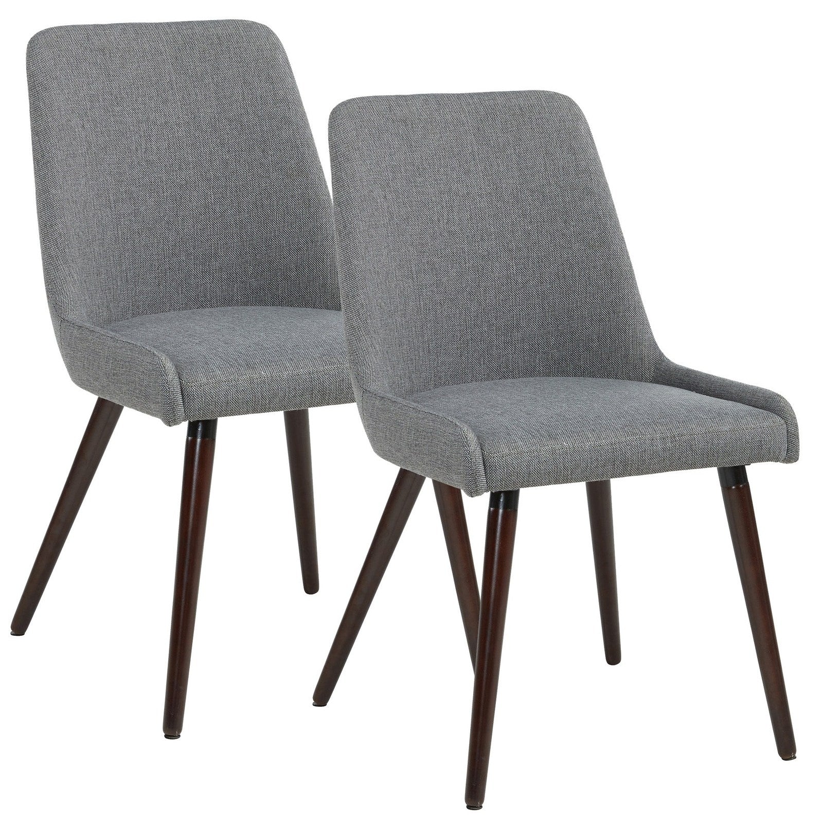 Worldwide Home Furnishings Mia-Side Chair-Dark Grey/Walnut Leg Side Chair, Set Of 2 202-247WL/DG - Image 3