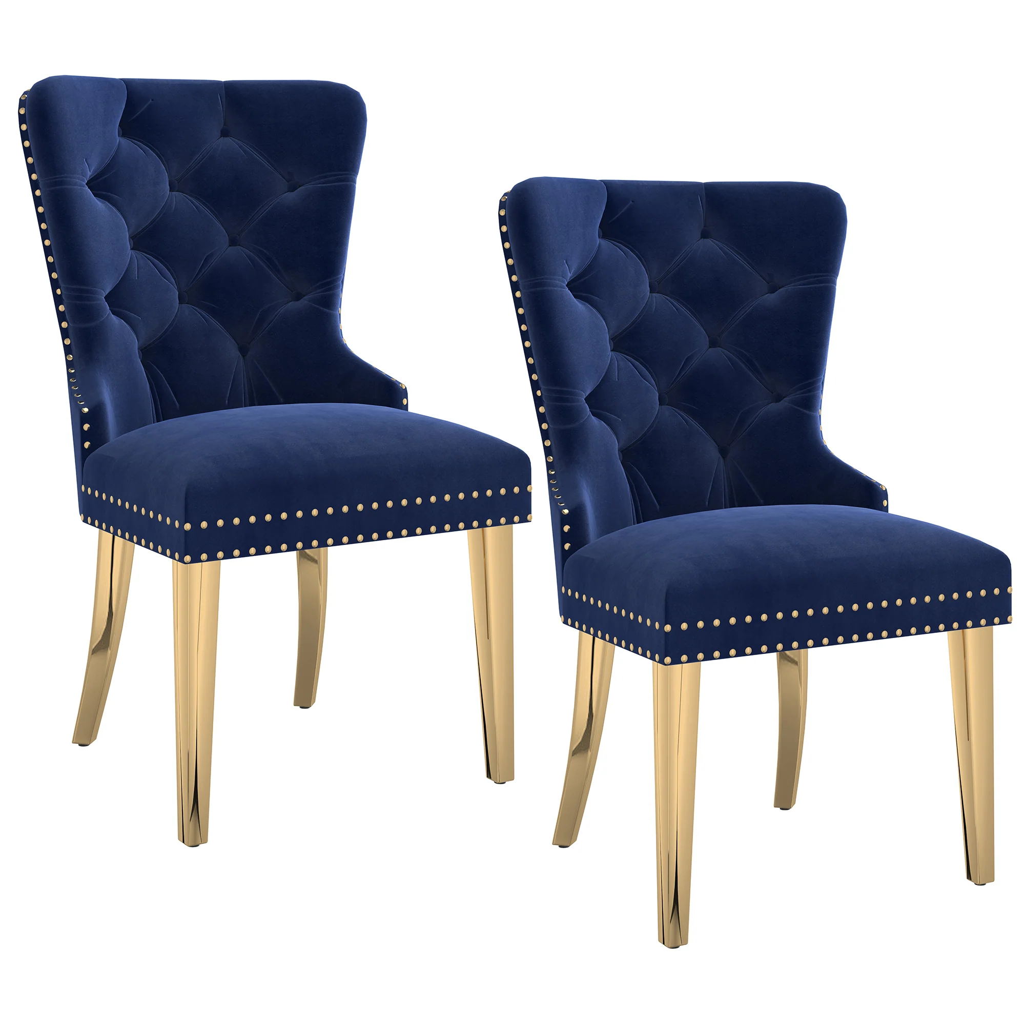 Worldwide Home Furnishings Mizal-Side Chair-Navy Side Chair, Set Of 2 202-629NAV - Image 2
