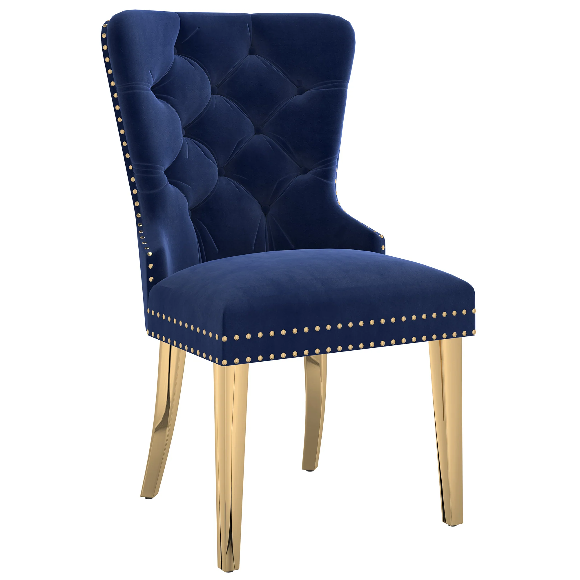 Worldwide Home Furnishings Mizal-Side Chair-Navy Side Chair, Set Of 2 202-629NAV - Image 3