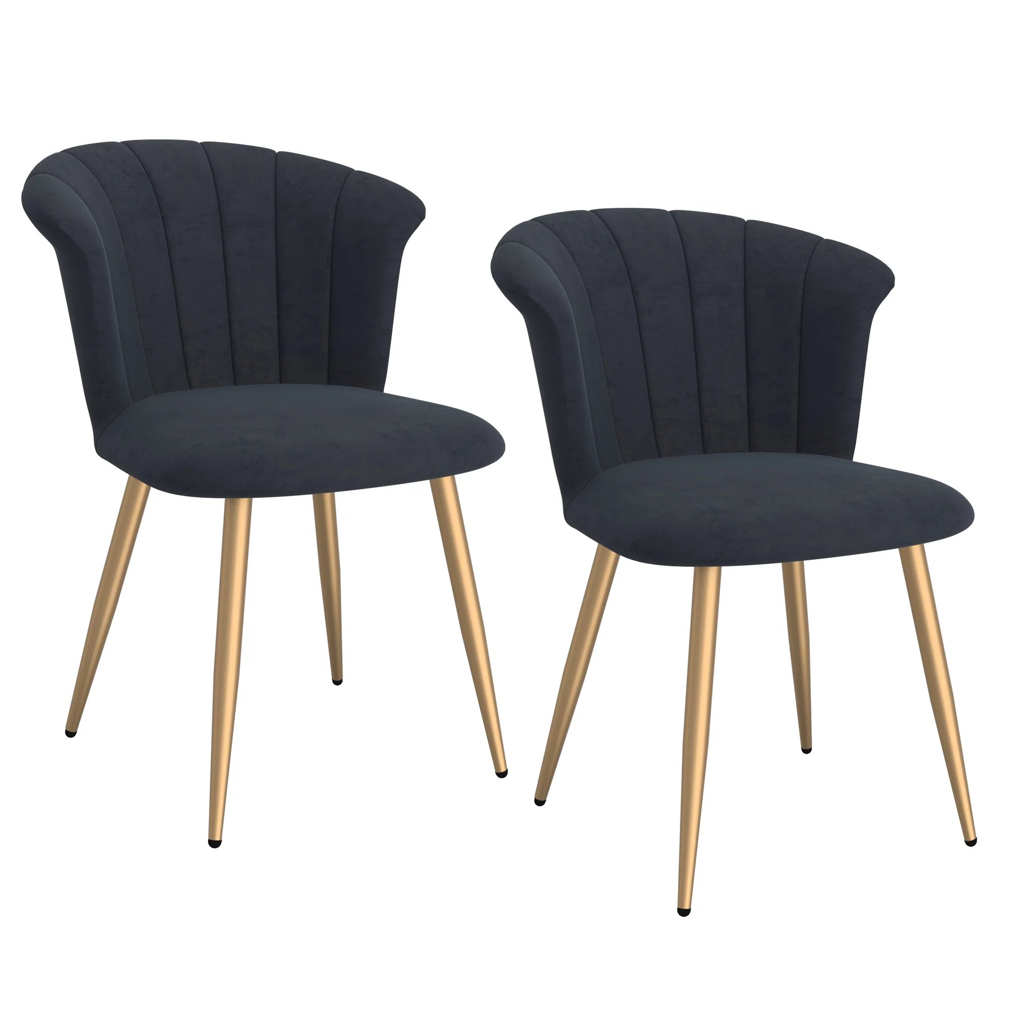Worldwide Home Furnishings Orchid-Side Chair-Black/Aged Gold Leg Side Chair, Set Of 2 202-651BK_GL - Image 2