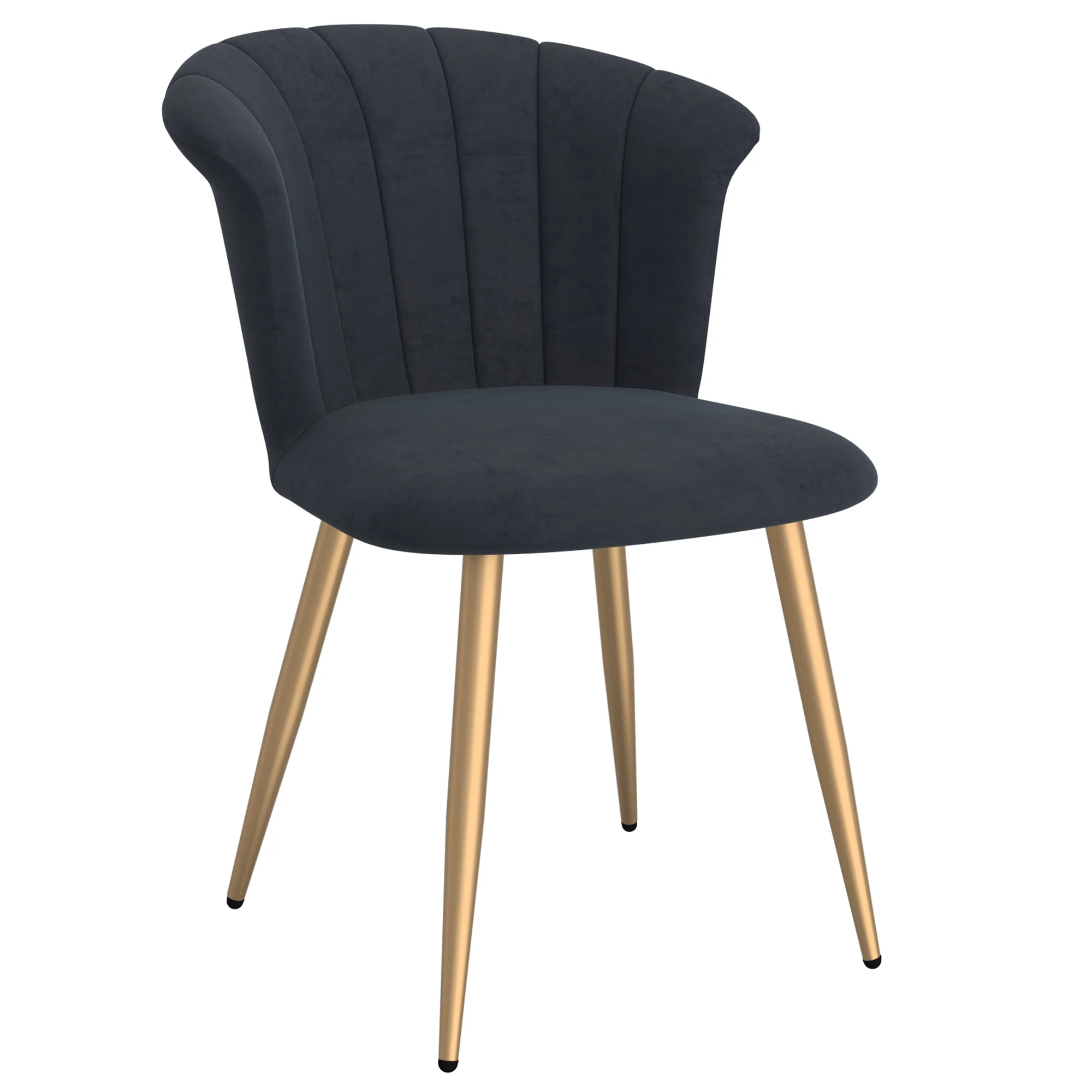 Worldwide Home Furnishings Orchid-Side Chair-Black/Aged Gold Leg Side Chair, Set Of 2 202-651BK_GL - Image 3