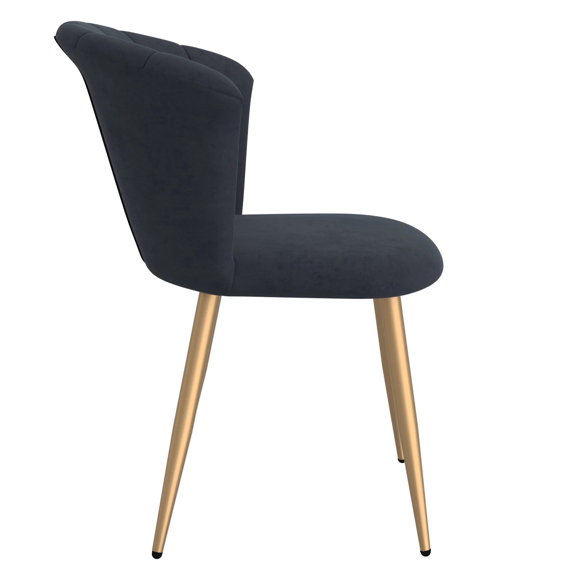 Worldwide Home Furnishings Orchid-Side Chair-Black/Aged Gold Leg Side Chair, Set Of 2 202-651BK_GL - Image 5