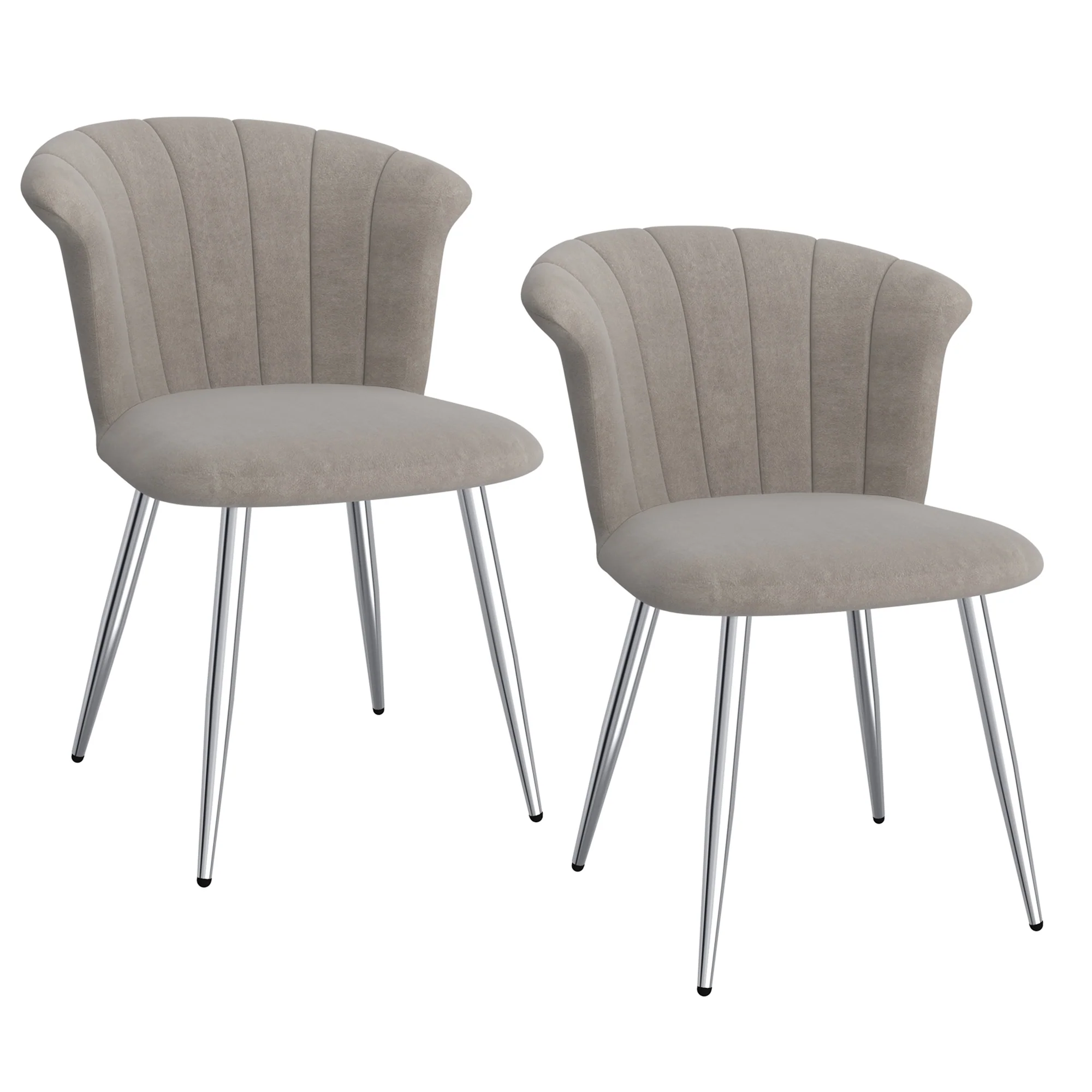 Worldwide Home Furnishings Orchid-Side Chair-Grey/Silver Side Chair, Set Of 2 202-651GY_CH - Image 2