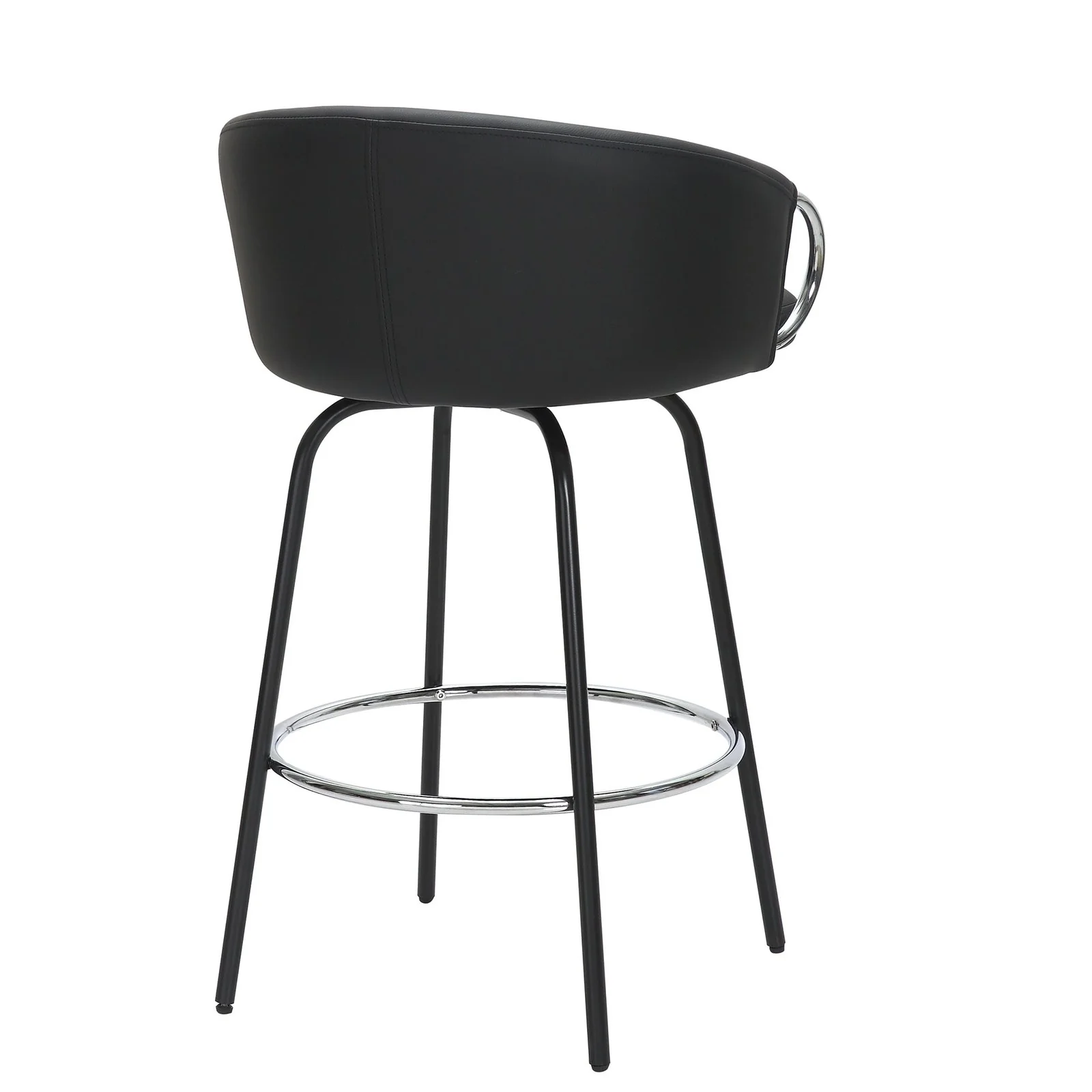 Worldwide Home Furnishings Orion-26'' Counter Stool-Black 26" Counter Stool W/Swivel, Set Of 2 203-648BK - Image 4