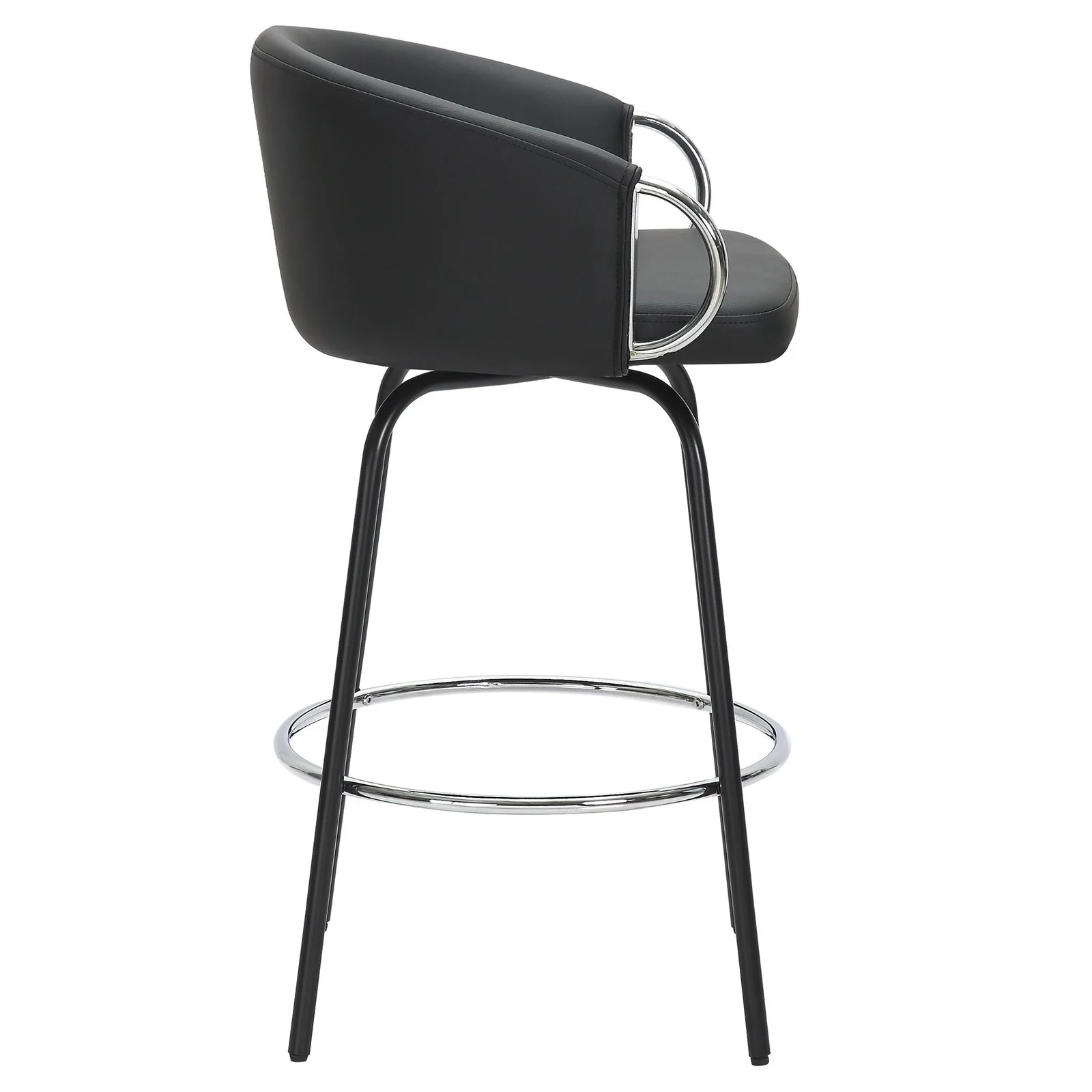 Worldwide Home Furnishings Orion-26'' Counter Stool-Black 26" Counter Stool W/Swivel, Set Of 2 203-648BK - Image 5
