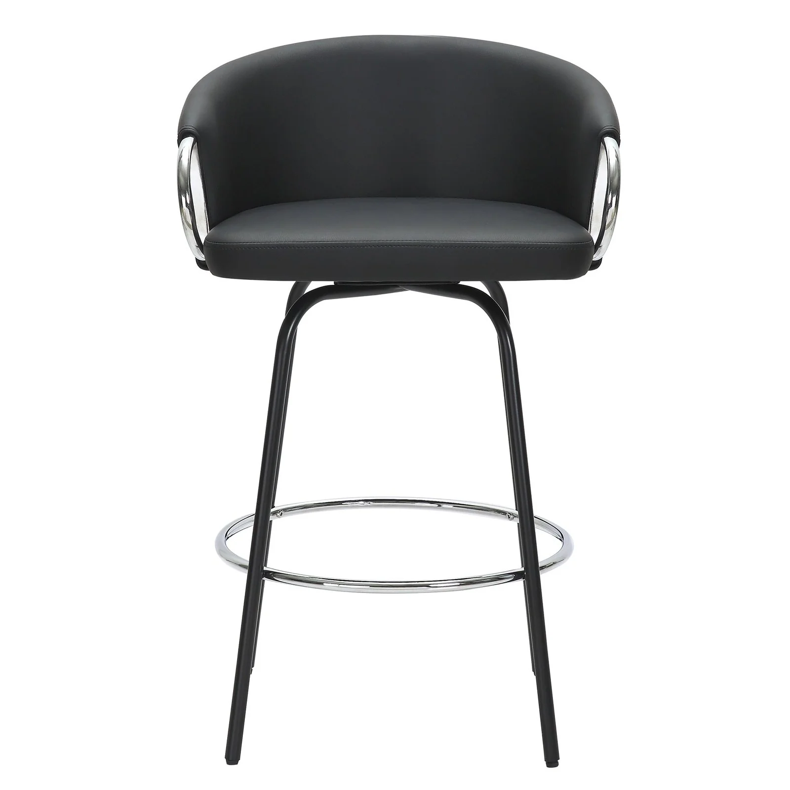 Worldwide Home Furnishings Orion-26'' Counter Stool-Black 26" Counter Stool W/Swivel, Set Of 2 203-648BK - Image 6