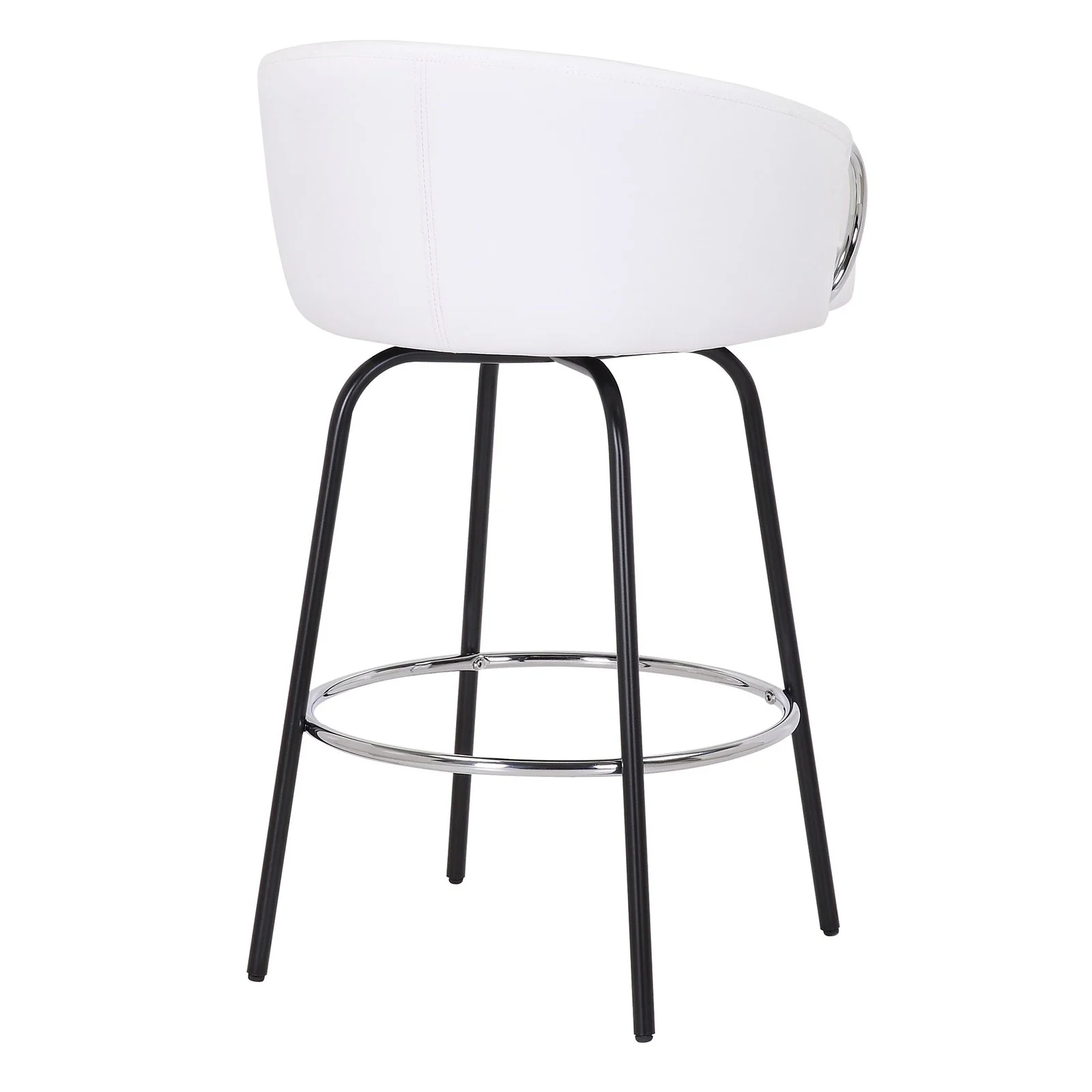 Worldwide Home Furnishings Orion-26'' Counter Stool-White 26" Counter Stool W/Swivel, Set Of 2 203-648WT - Image 4