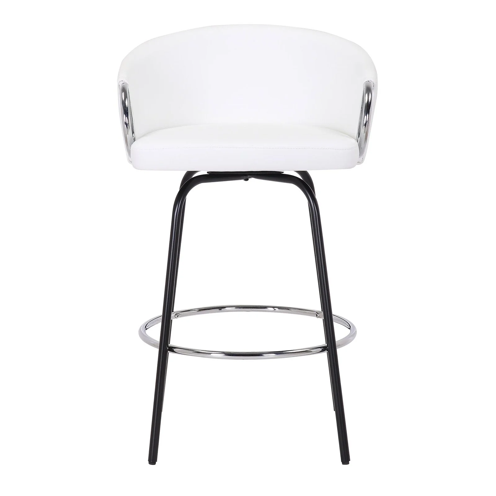 Worldwide Home Furnishings Orion-26'' Counter Stool-White 26" Counter Stool W/Swivel, Set Of 2 203-648WT - Image 6