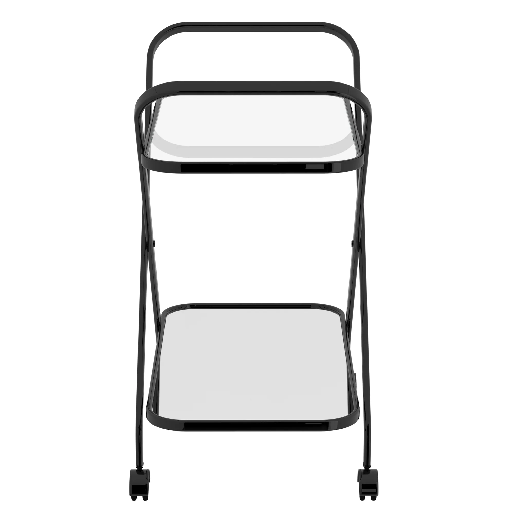 Worldwide Home Furnishings Oriso-2-Tier Bar Cart-Black 2-Tier Bar Cart 556-093BK - Image 5