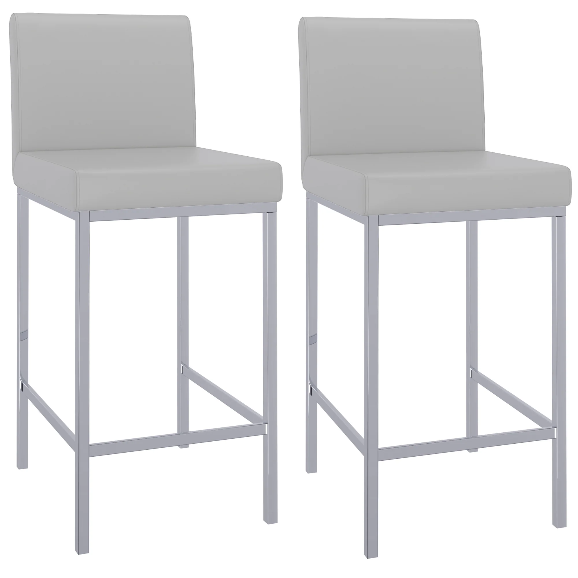 Worldwide Home Furnishings Porto-26" Counter Stool-Grey 26" Counter Stool, Set Of 2 203-576GY - Image 2