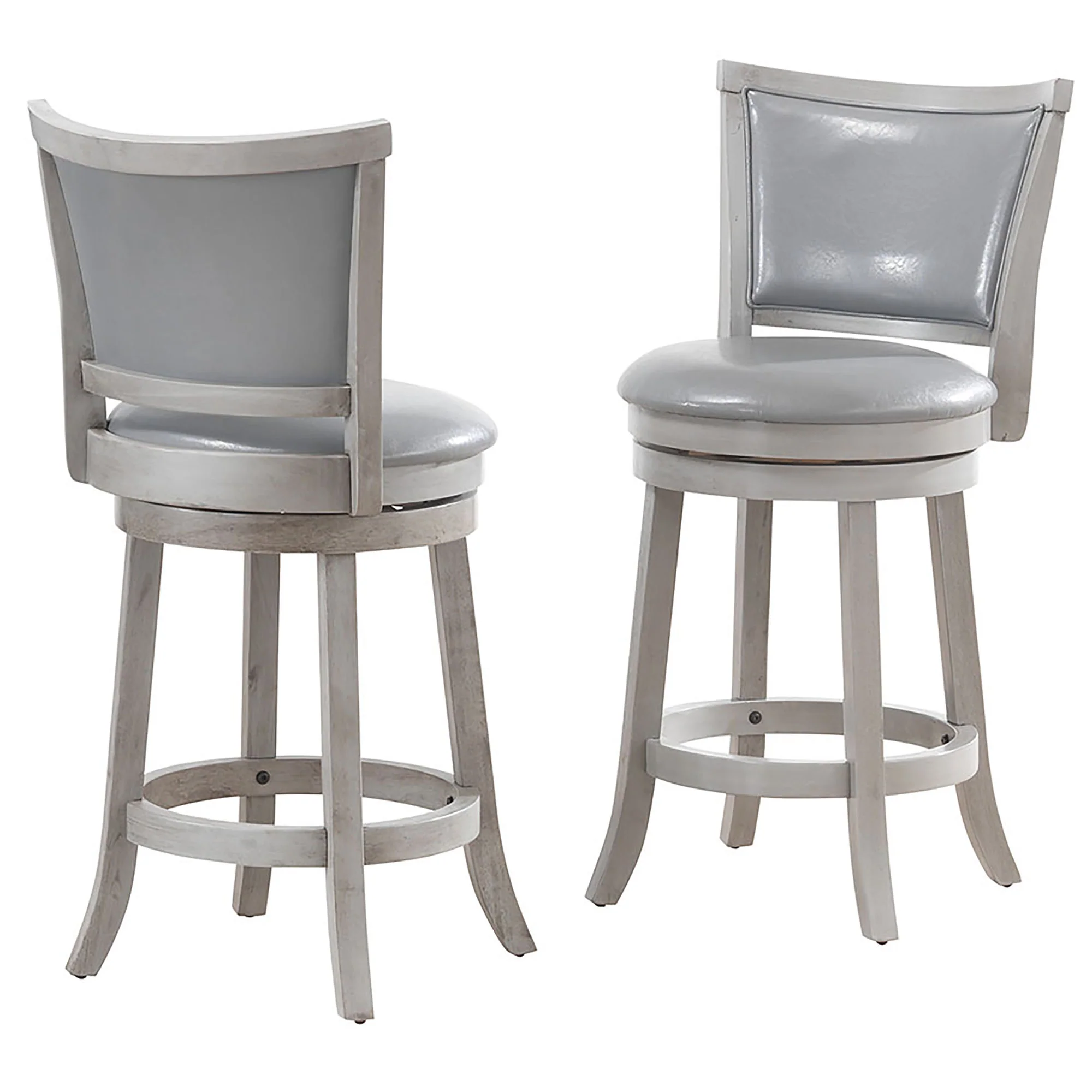 Worldwide Home Furnishings Rowan-26'' Counter Stool-Grey 26" Counter Stool W/Swivel, Set Of 2 203-478GY - Image 2