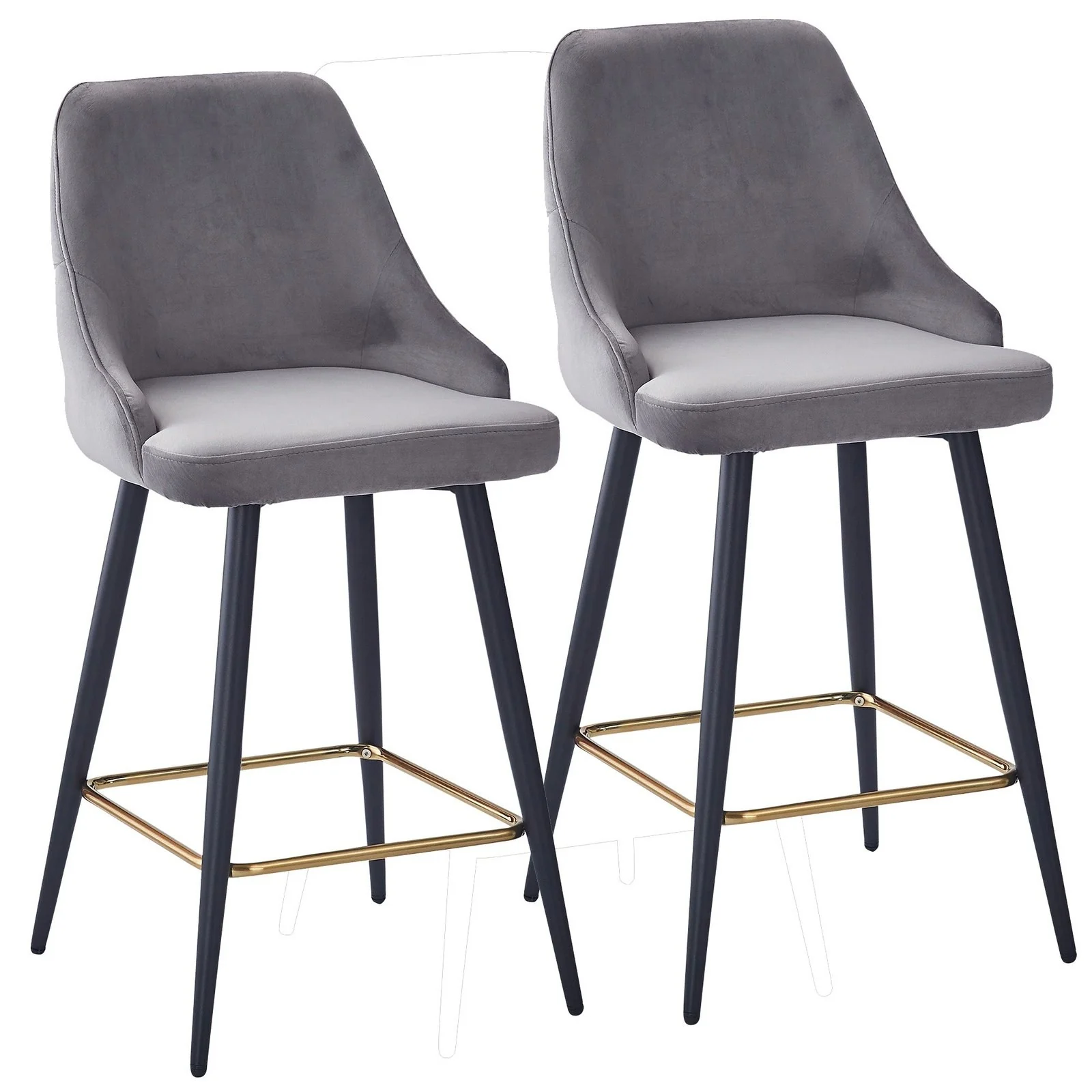 Worldwide Home Furnishings Roxanne Ii-26'' Counter Stool-Grey 26" Counter Stool, Set Of 2 203-531GY - Image 2