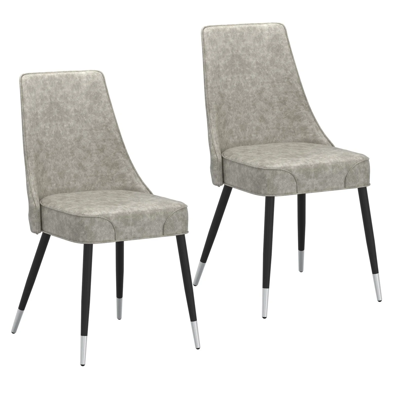 Worldwide Home Furnishings Silvano-Side Chair-Vintage Lt Grey Side Chair, Set Of 2 202-429LT - Image 2
