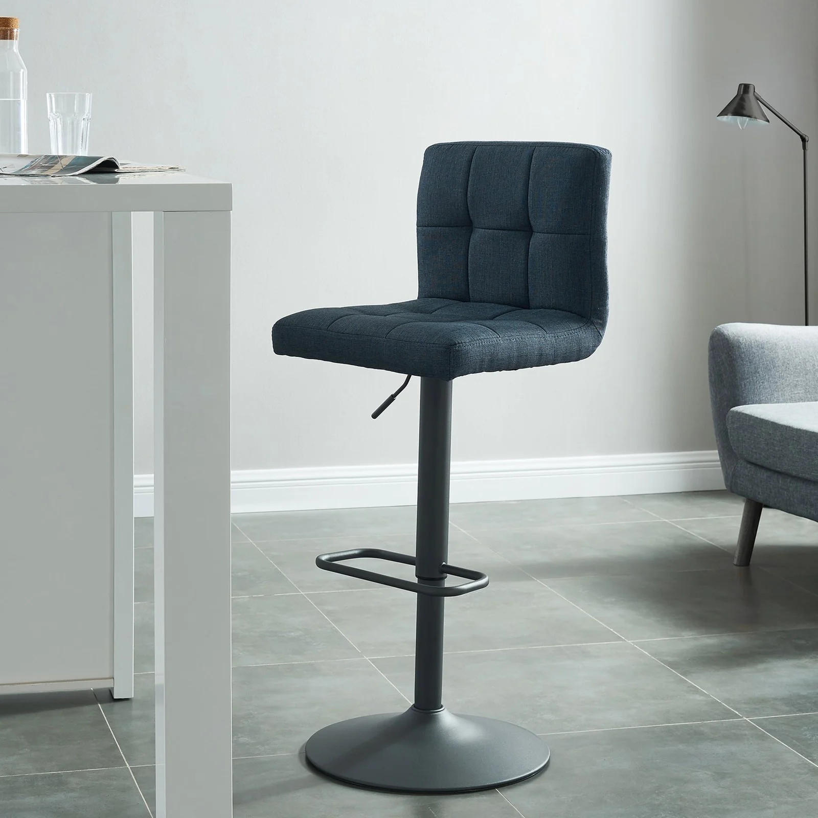 Worldwide Home Furnishings Sorb-Air Lift Stool-Blue Grey Adjustable Air-Lift Stool, Set Of 2 203-327BLU