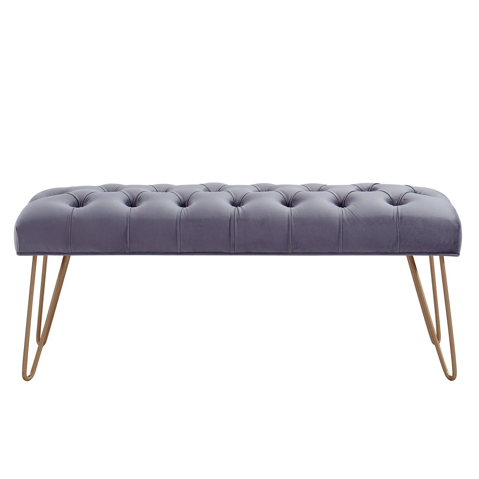 Worldwide Home Furnishings Vdara-Bench-Grey/Aged Gold Bench 401-833GY - Image 3