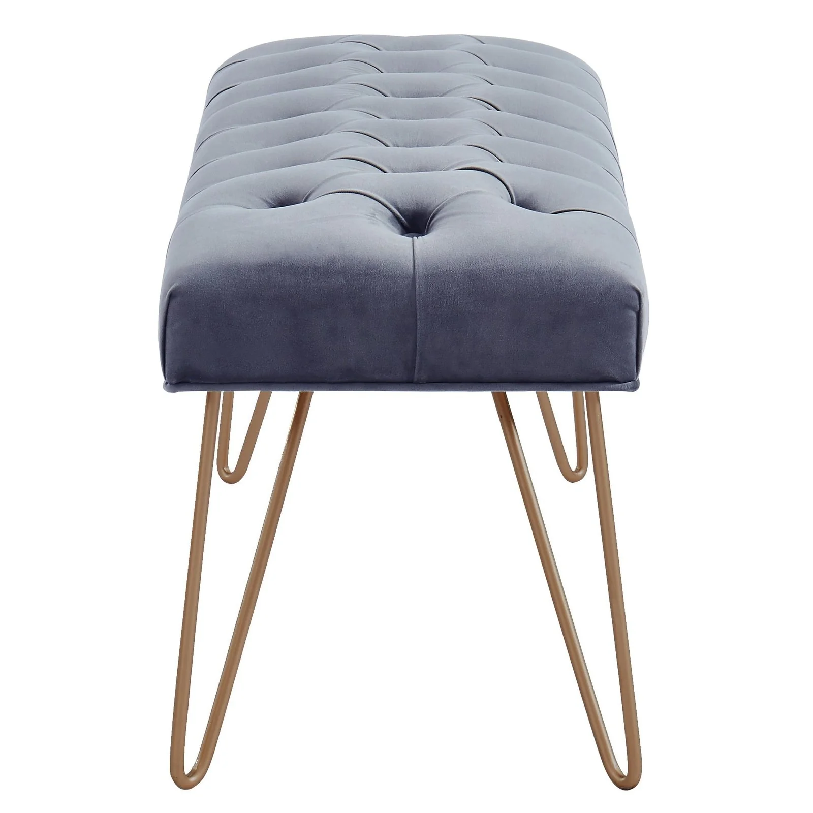 Worldwide Home Furnishings Vdara-Bench-Grey/Aged Gold Bench 401-833GY - Image 4