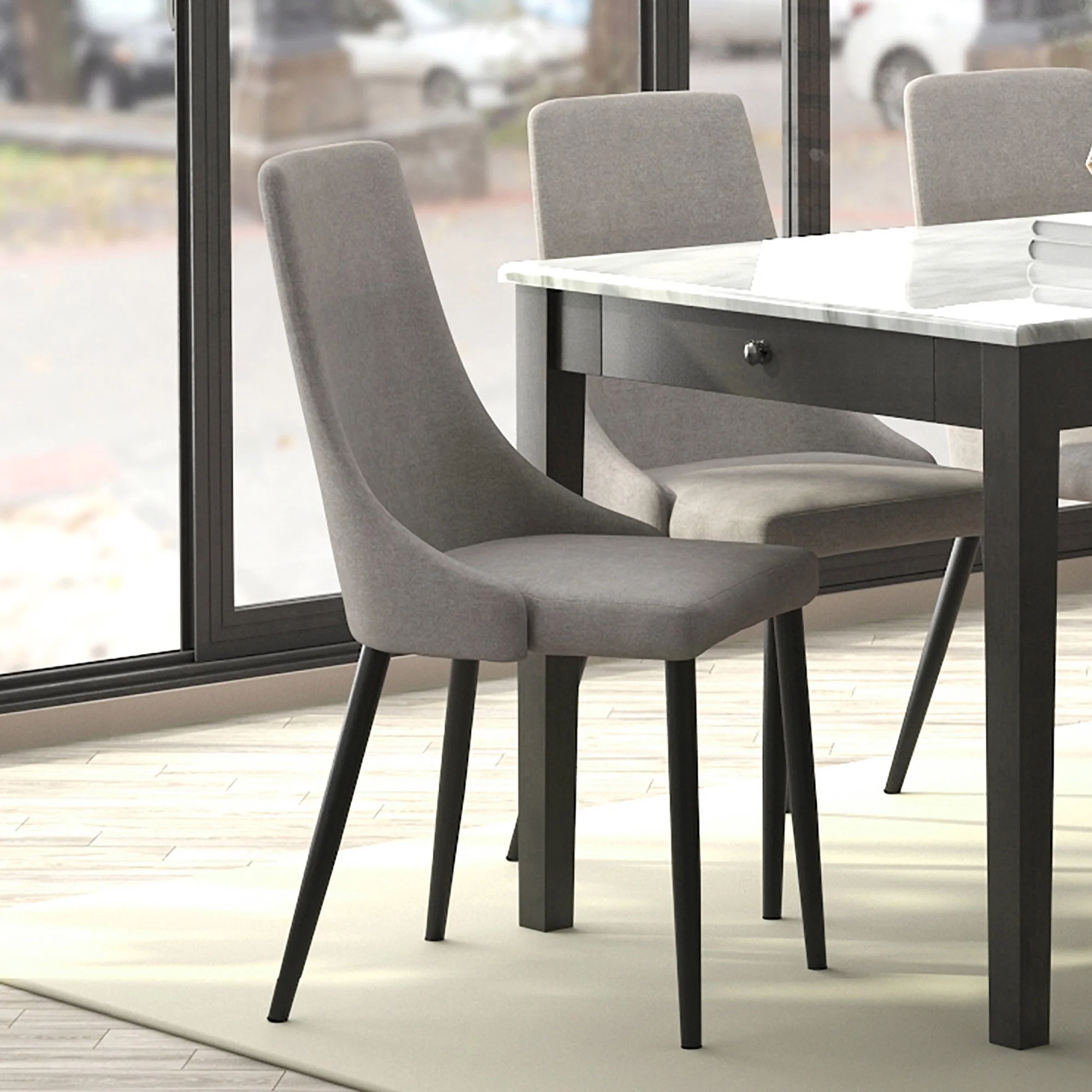 Worldwide Home Furnishings Venice-Side Chair-Grey Side Chair, Set Of 2 202-536GRY