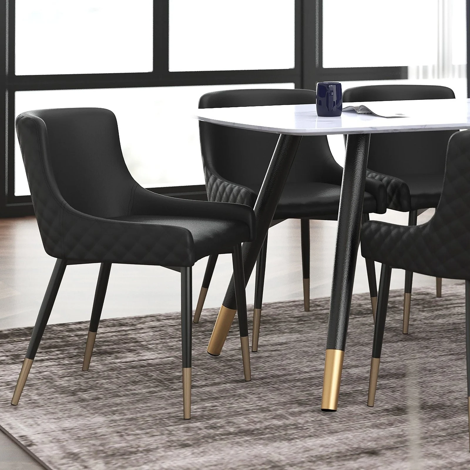 Worldwide Home Furnishings Xander-Side Chair-Black Side Chair, Set Of 2 202-620BK