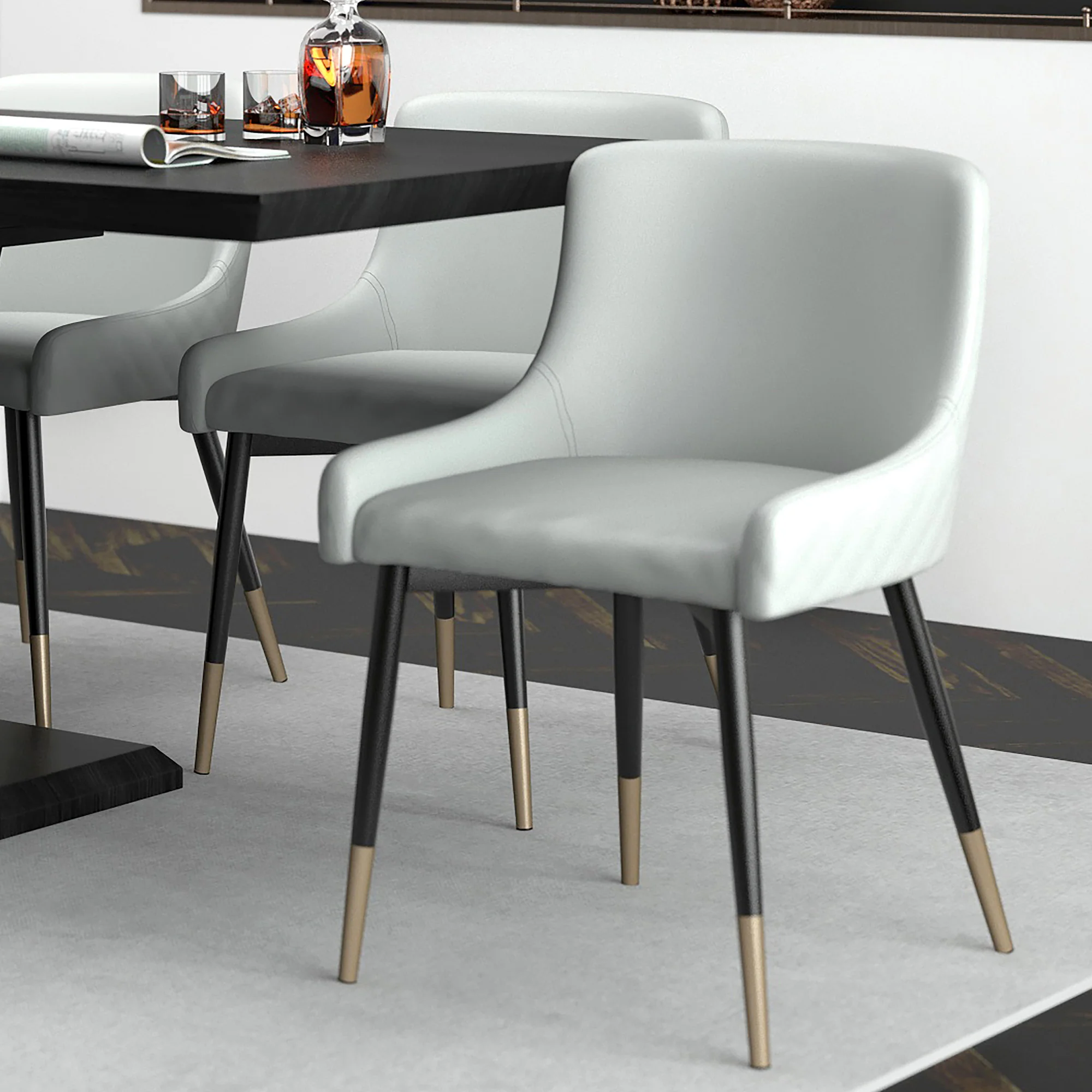 Worldwide Home Furnishings Xander-Side Chair-Light Grey Side Chair, Set Of 2 202-620LG