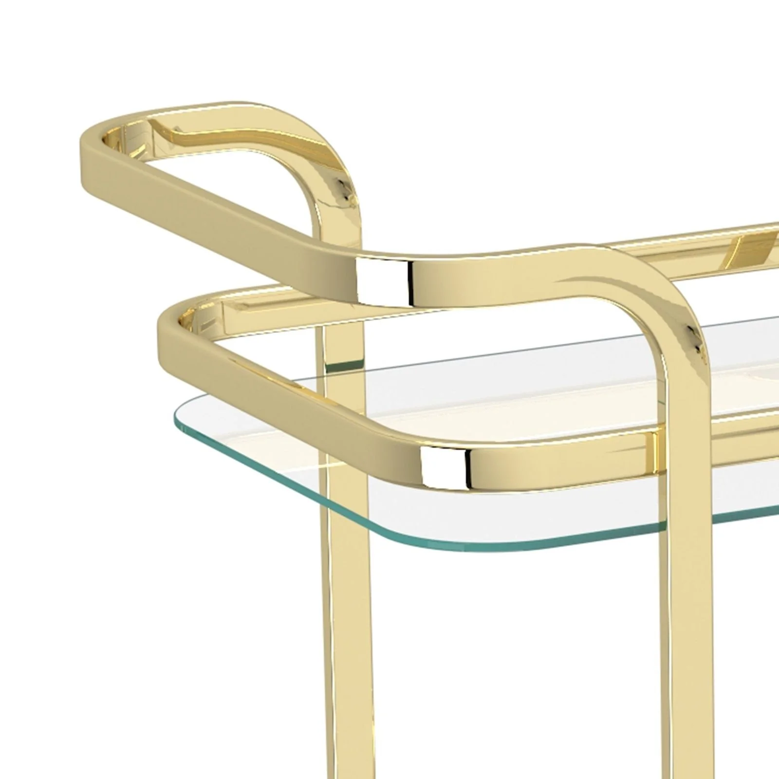 Worldwide Home Furnishings Zedd-2-Tier Bar Cart-Gold 2-Tier Bar Cart 556-218BR - Image 6
