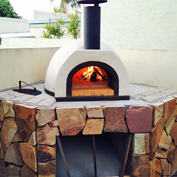WPPO 39" x 50" x 25" DIY Tuscany Wood-Fired Outdoor Pizza Oven Kit with Stainless Steel Flue and Black Door WDIY-ADFUN - Image 2