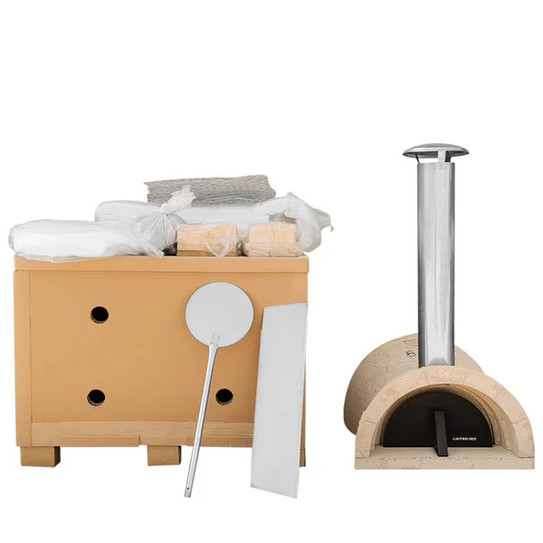 WPPO 39" x 50" x 25" DIY Tuscany Wood-Fired Outdoor Pizza Oven Kit with Stainless Steel Flue and Black Door WDIY-ADFUN - Image 3