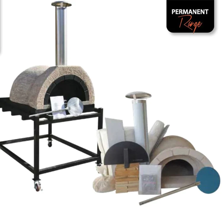 WPPO 39" x 50" x 25" DIY Tuscany Wood-Fired Outdoor Pizza Oven Kit with Stainless Steel Flue and Black Door WDIY-ADFUN - Image 4