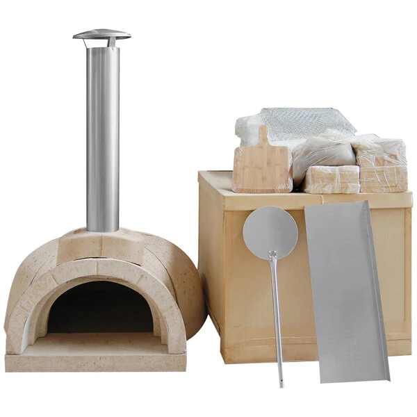 WPPO 52" x 55" x 31" DIY Tuscany Wood-Fired Outdoor Pizza Oven Kit with Stainless Steel Flue and Black Door WDIY-AD100 - Image 3