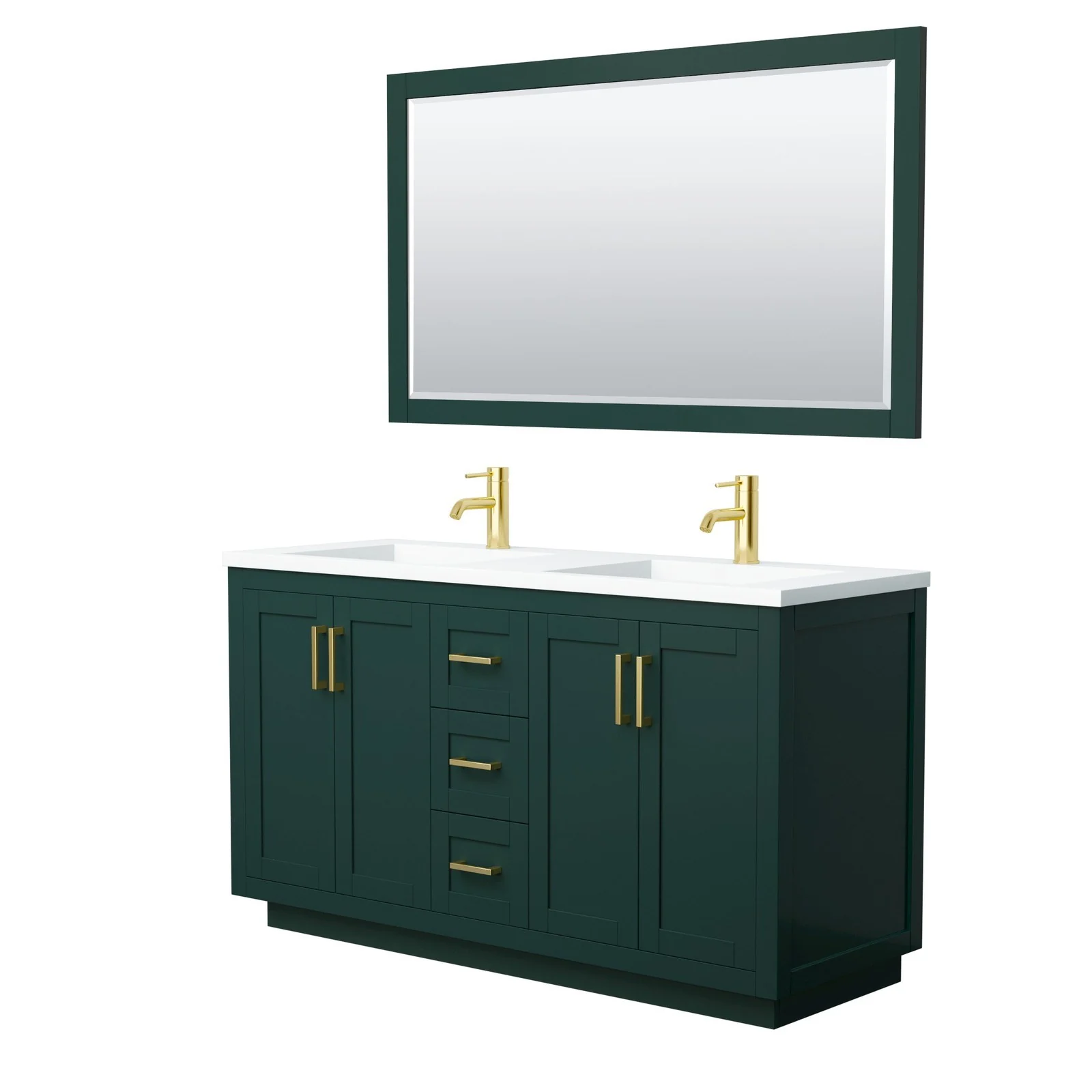 Wyndham Collection Miranda 60 Inch Double Bathroom Vanity in Green - Image 15