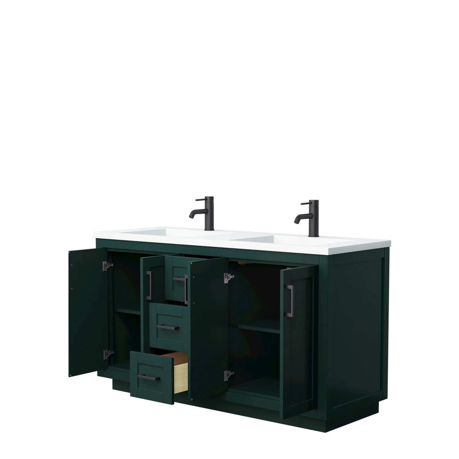 Wyndham Collection Miranda 60 Inch Double Bathroom Vanity in Green - Image 6